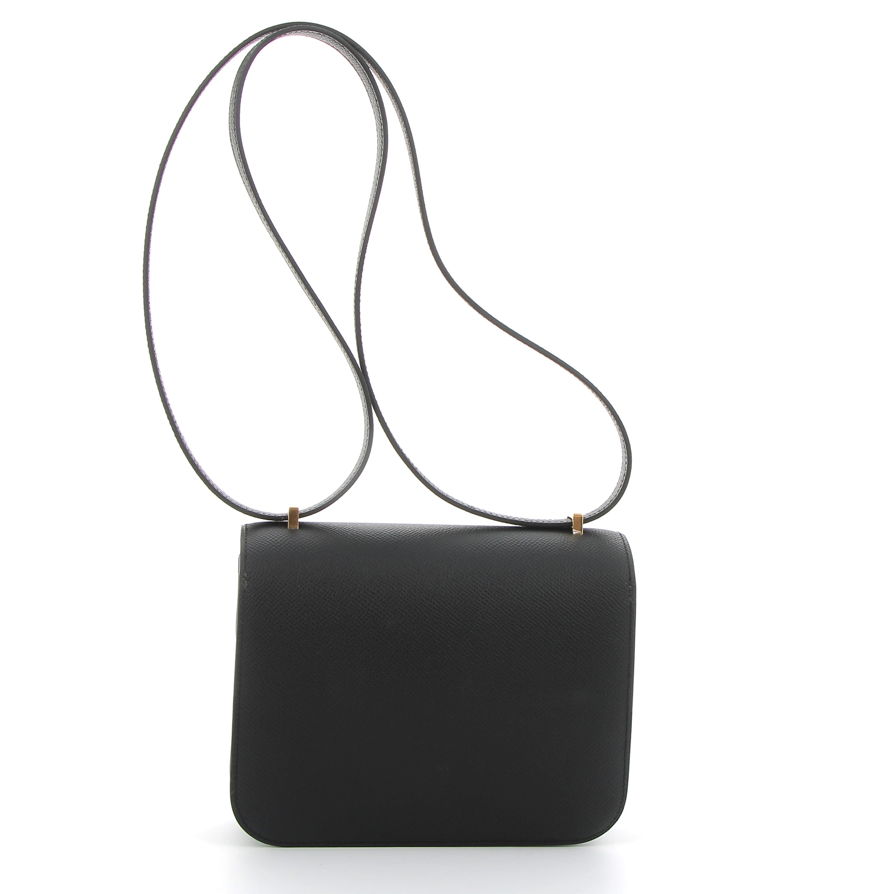 HERMES CONSTANCE 18 NOIR EPSOM FINITION OR JAUNE