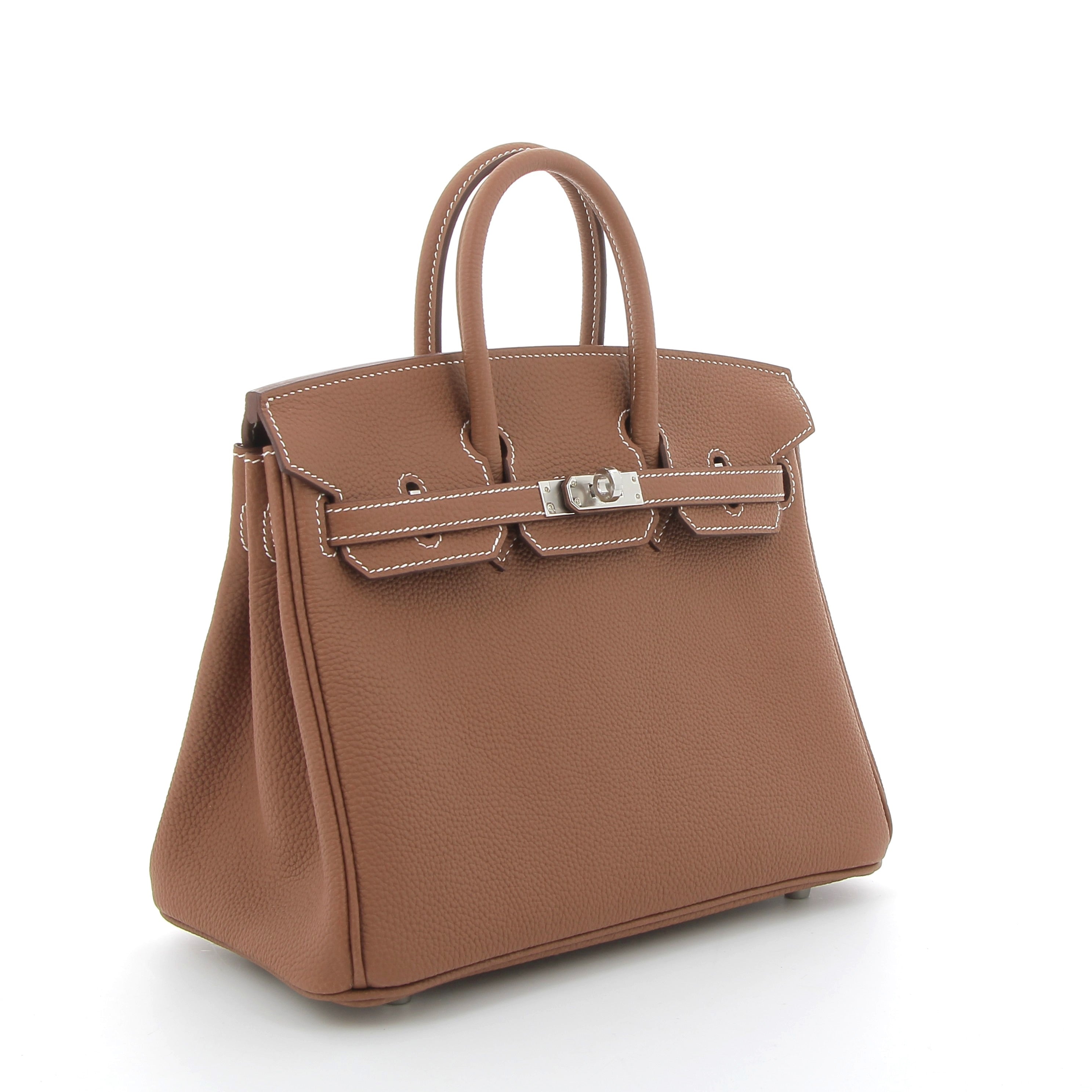 HERMES Birkin 25 Gold Cuir Togo Finition Palladié