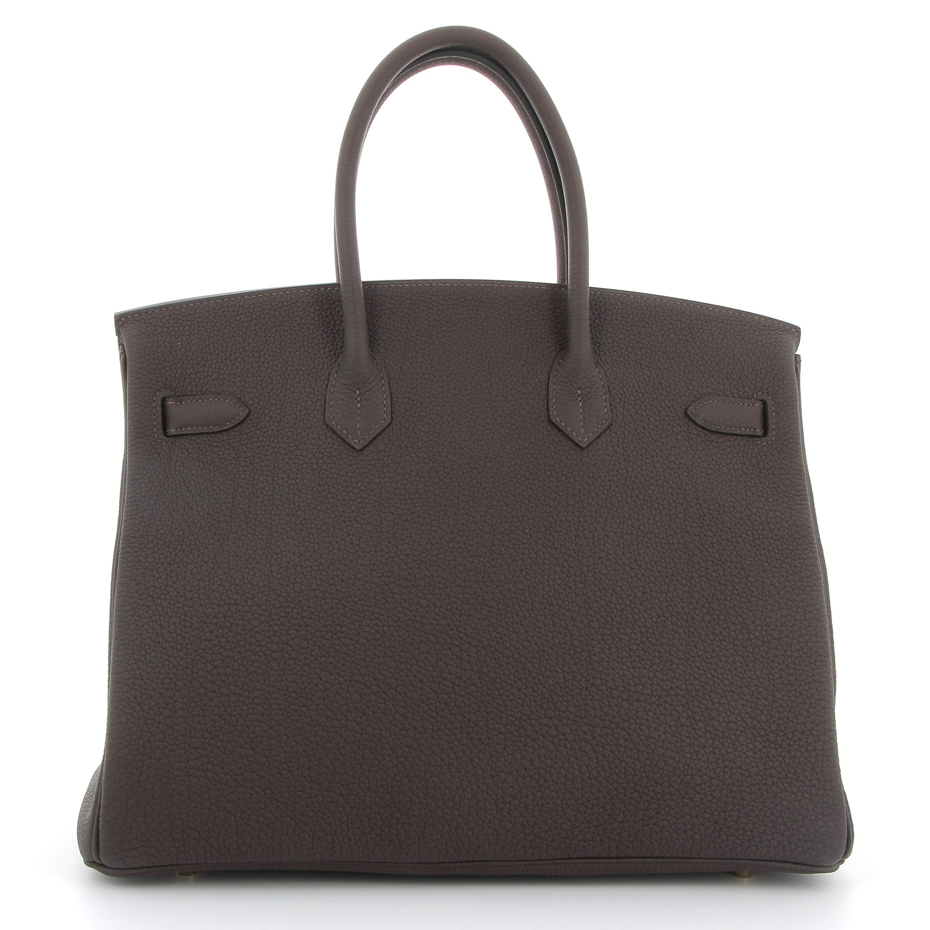 HERMES Birkin 35 Chocolat Cuir Togo Finition Or Jaune