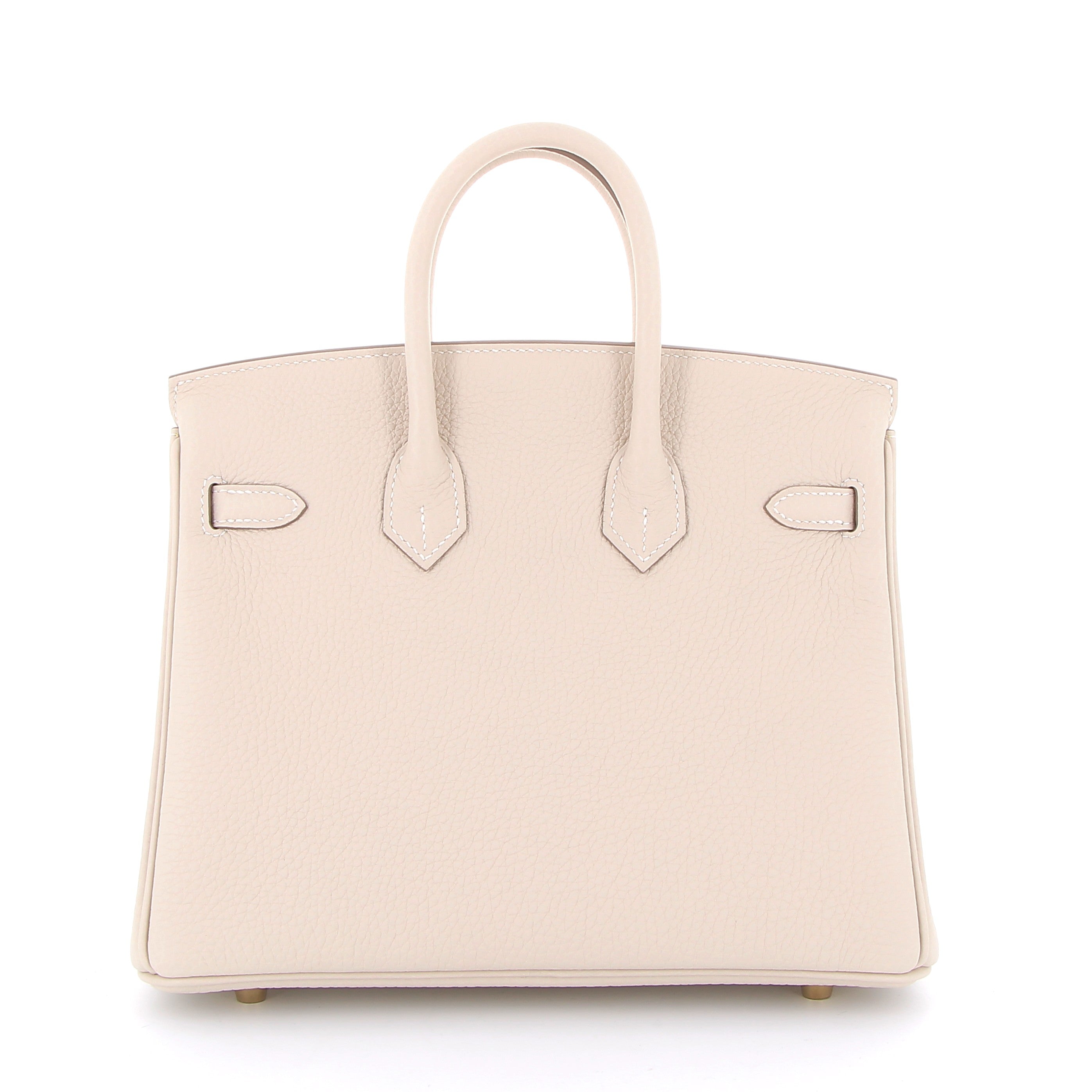 HERMES Birkin 25 Craie Intérieur Lime Cuir Togo Finition Or Jaune
