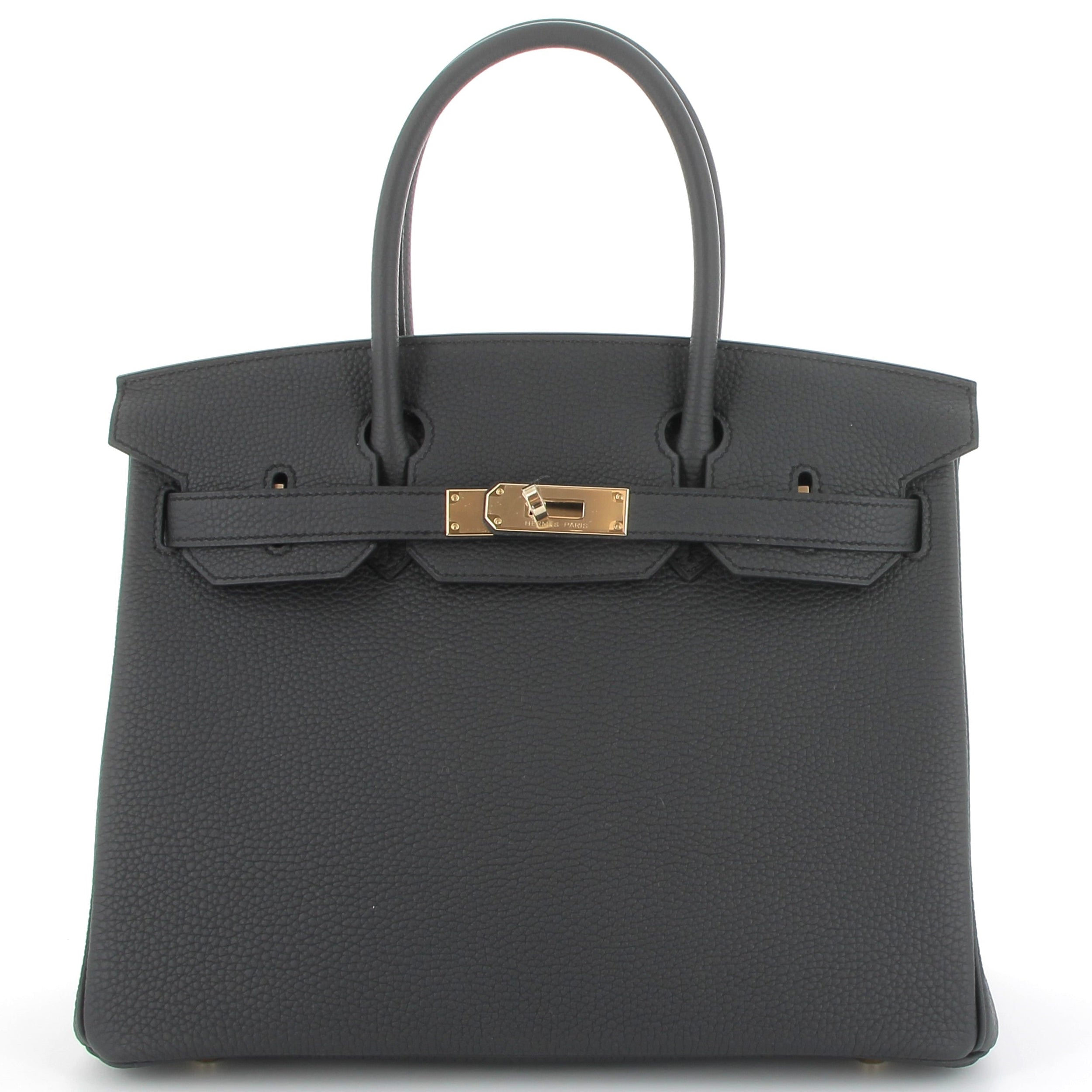 HERMES Birkin 30 Plomb Cuir Togo Finition Permabrass