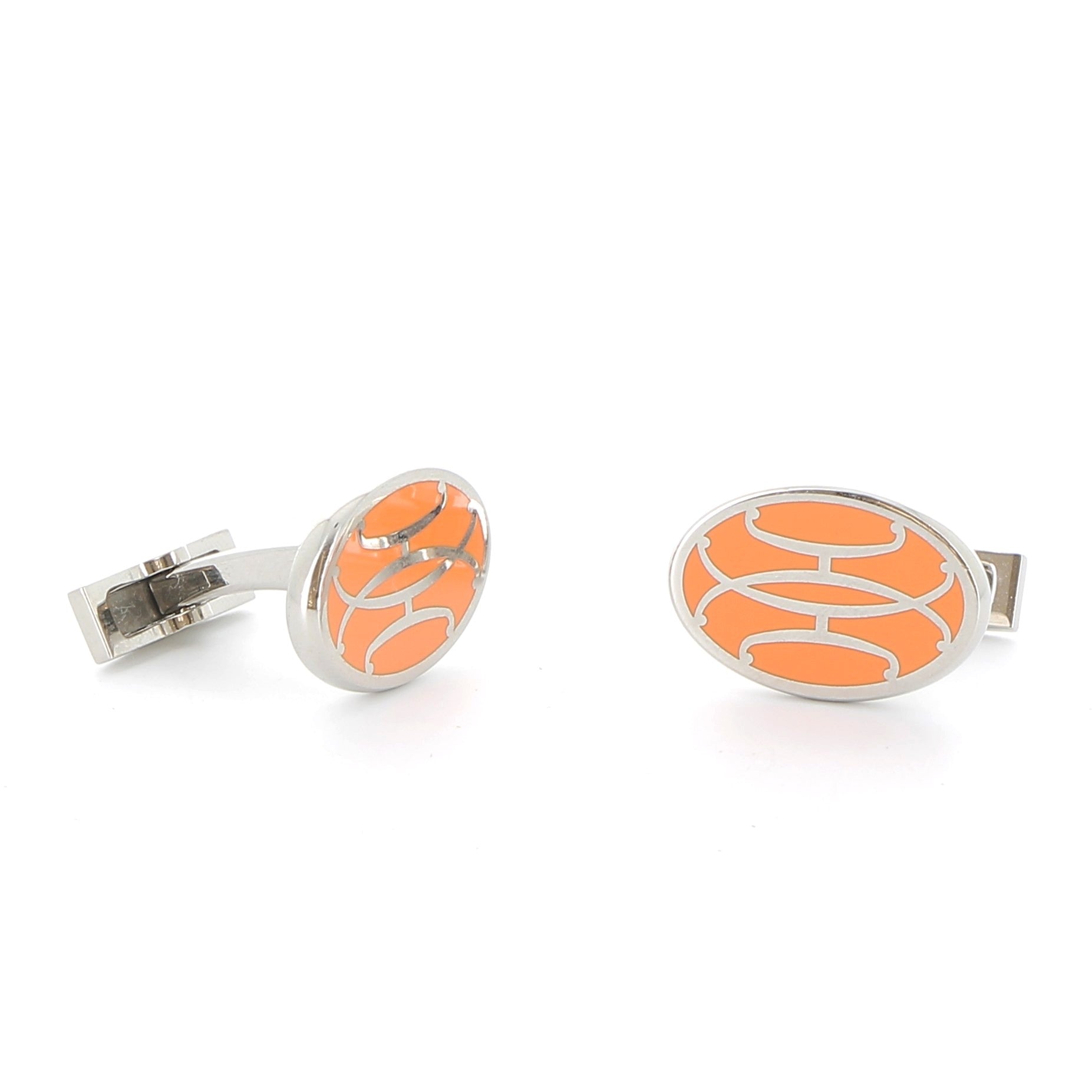 HERMES Bouton de Manchette H Lift Orange