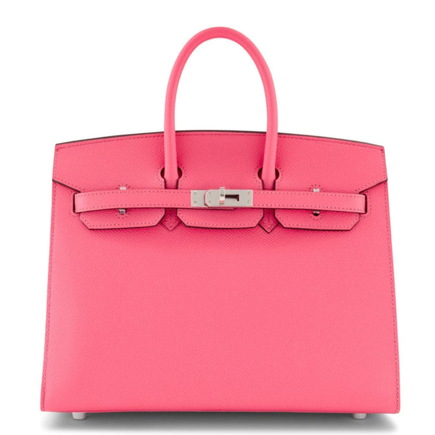 HÈRMES Birkin 25 Rose Azalee Cuir Epsom Finition Palladié