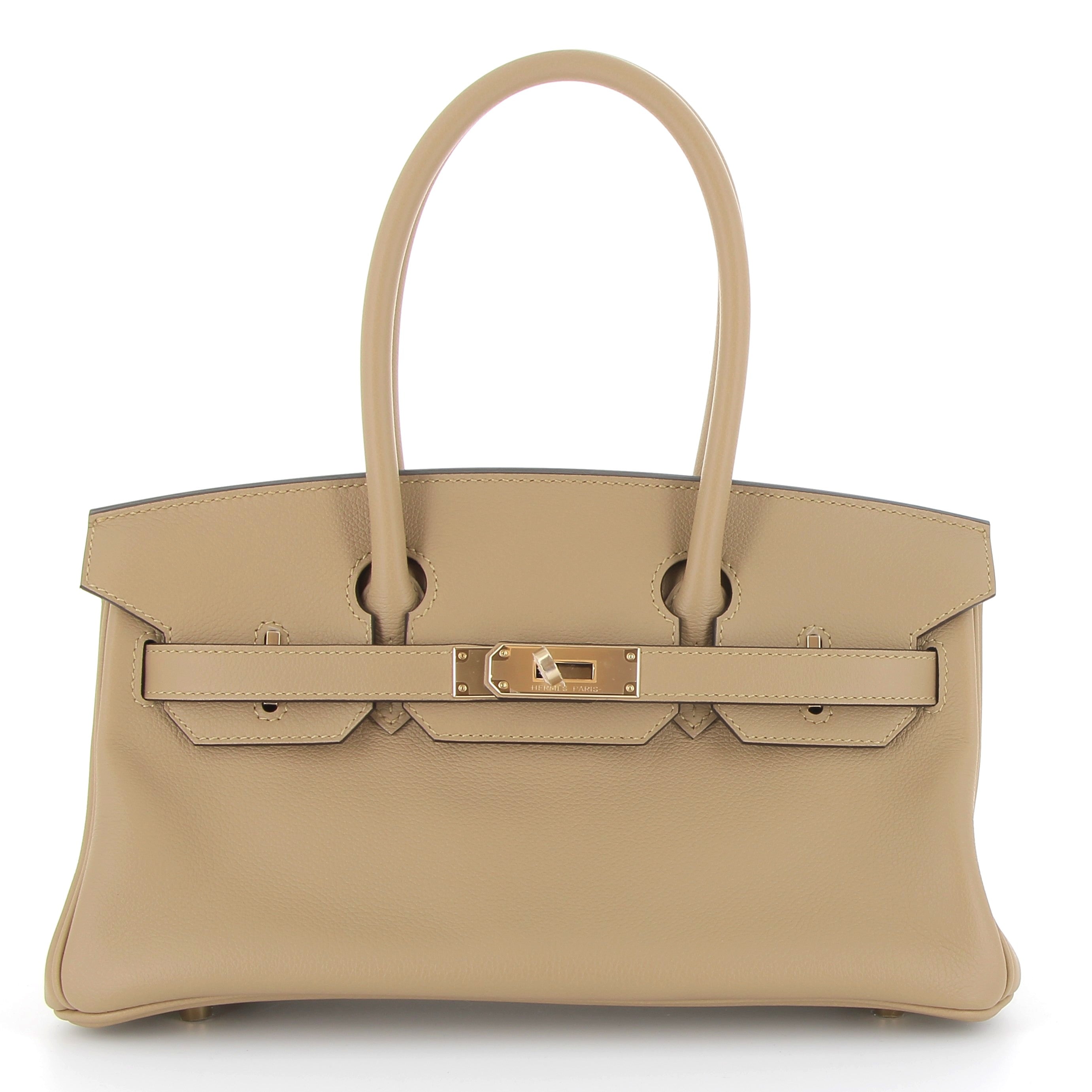 HERMES Birkin Shoulder Poussiere Cuir Evercolor Finition Permabrass