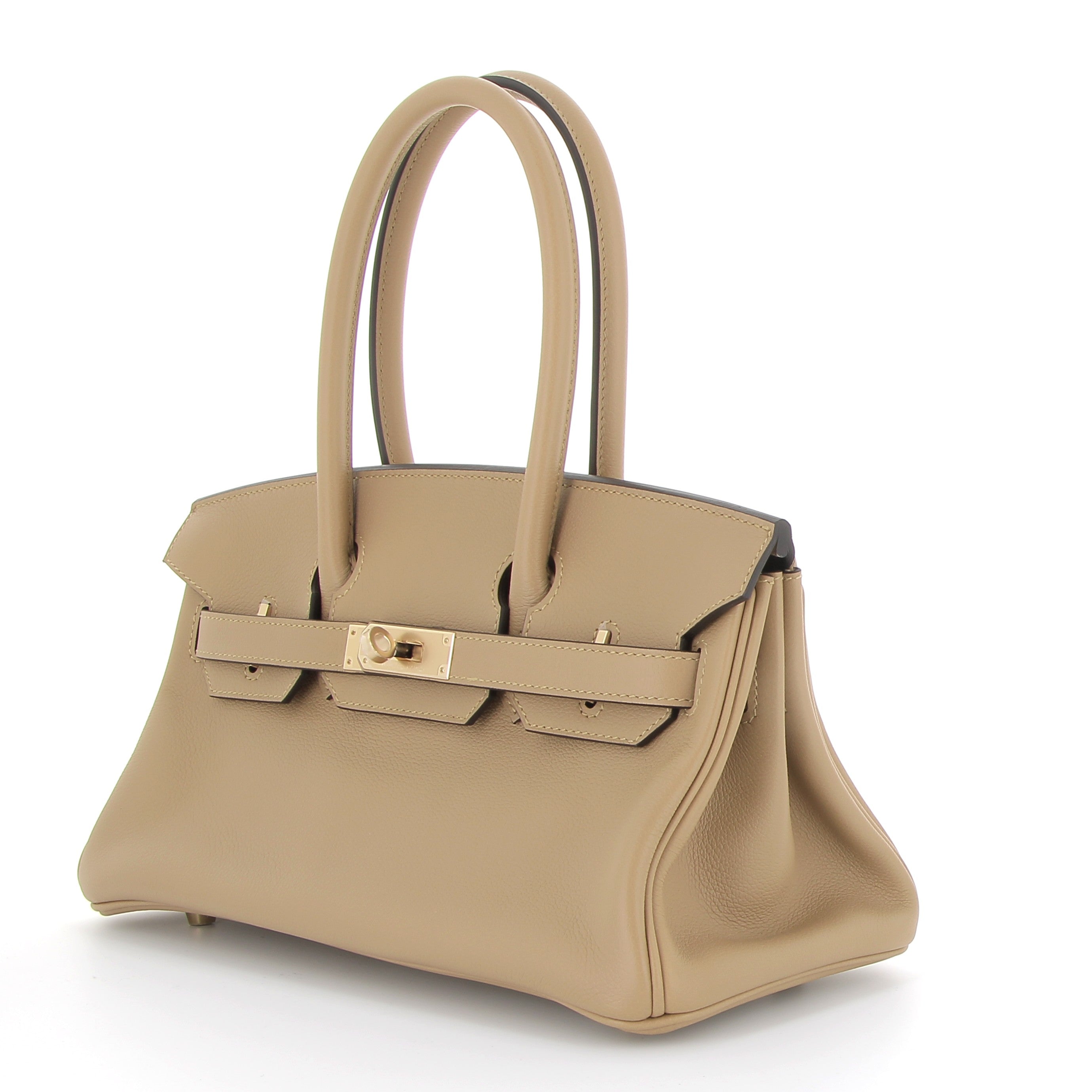 HERMES Birkin Shoulder Poussiere Cuir Evercolor Finition Permabrass