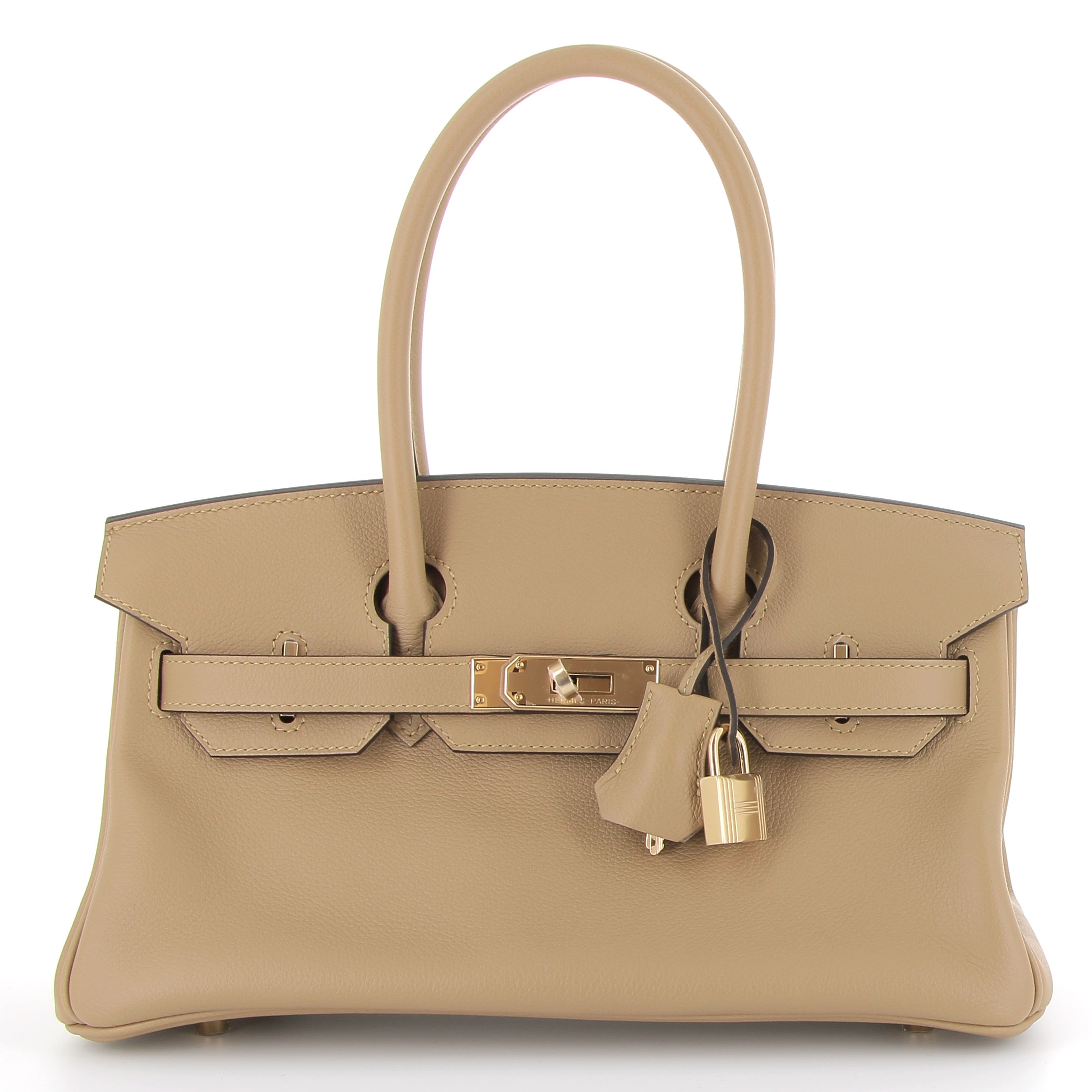 HERMES Birkin Shoulder Poussiere Cuir Evercolor Finition Permabrass