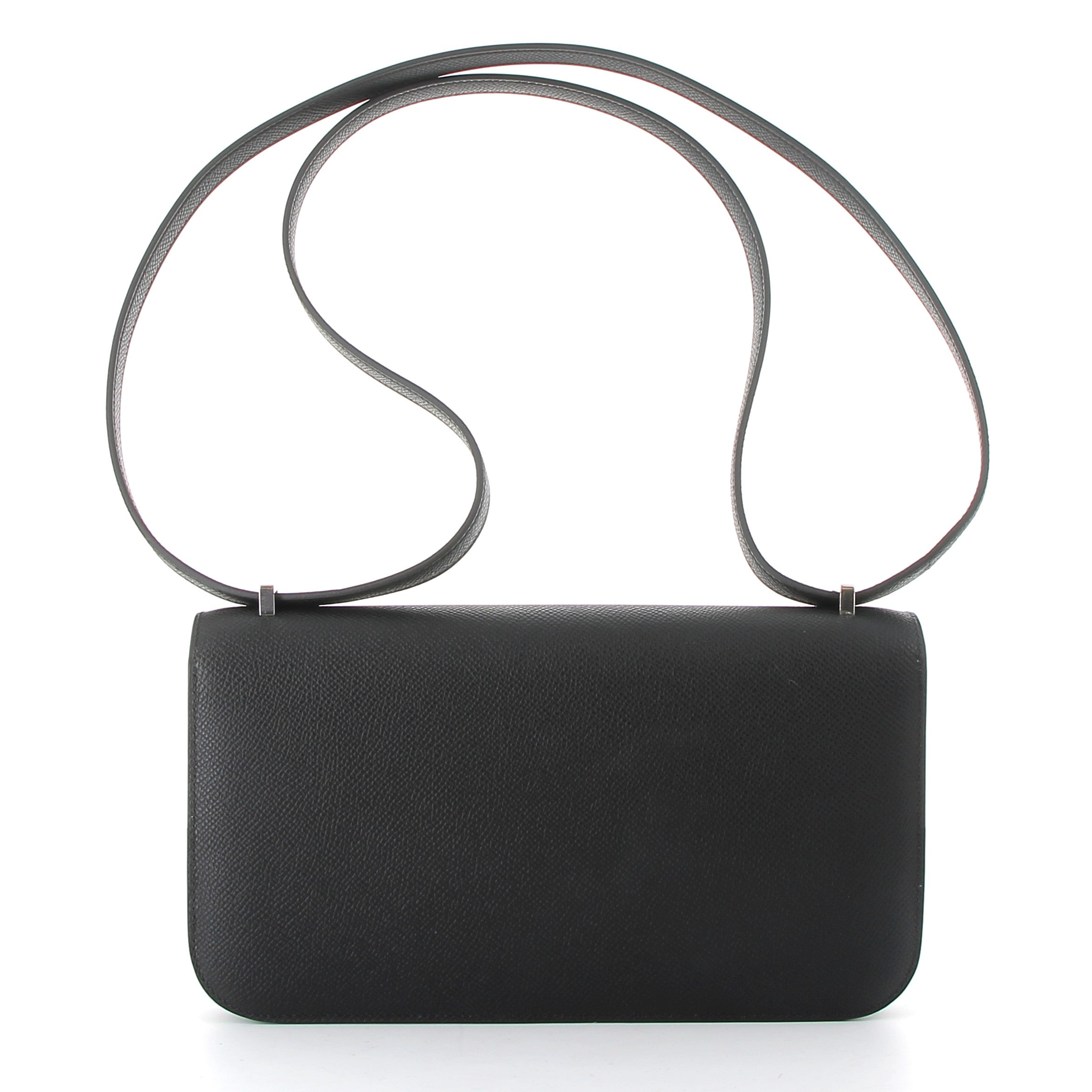 HERMES Constance Elan Noir Cuir Epsom Finition Palladié