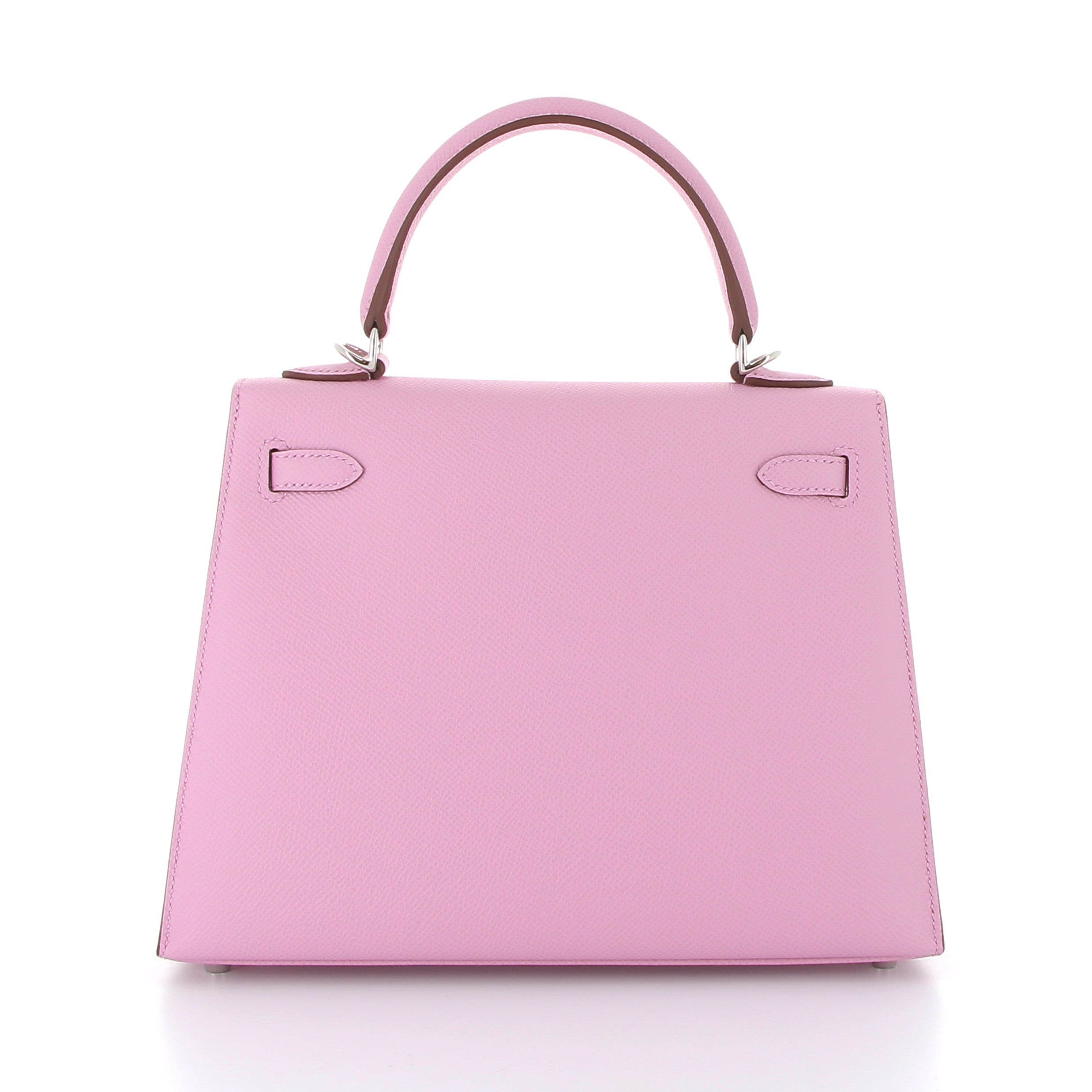 HERMES Kelly 25 Mauve Sylvestre Cuir Epsom Finition Palladié