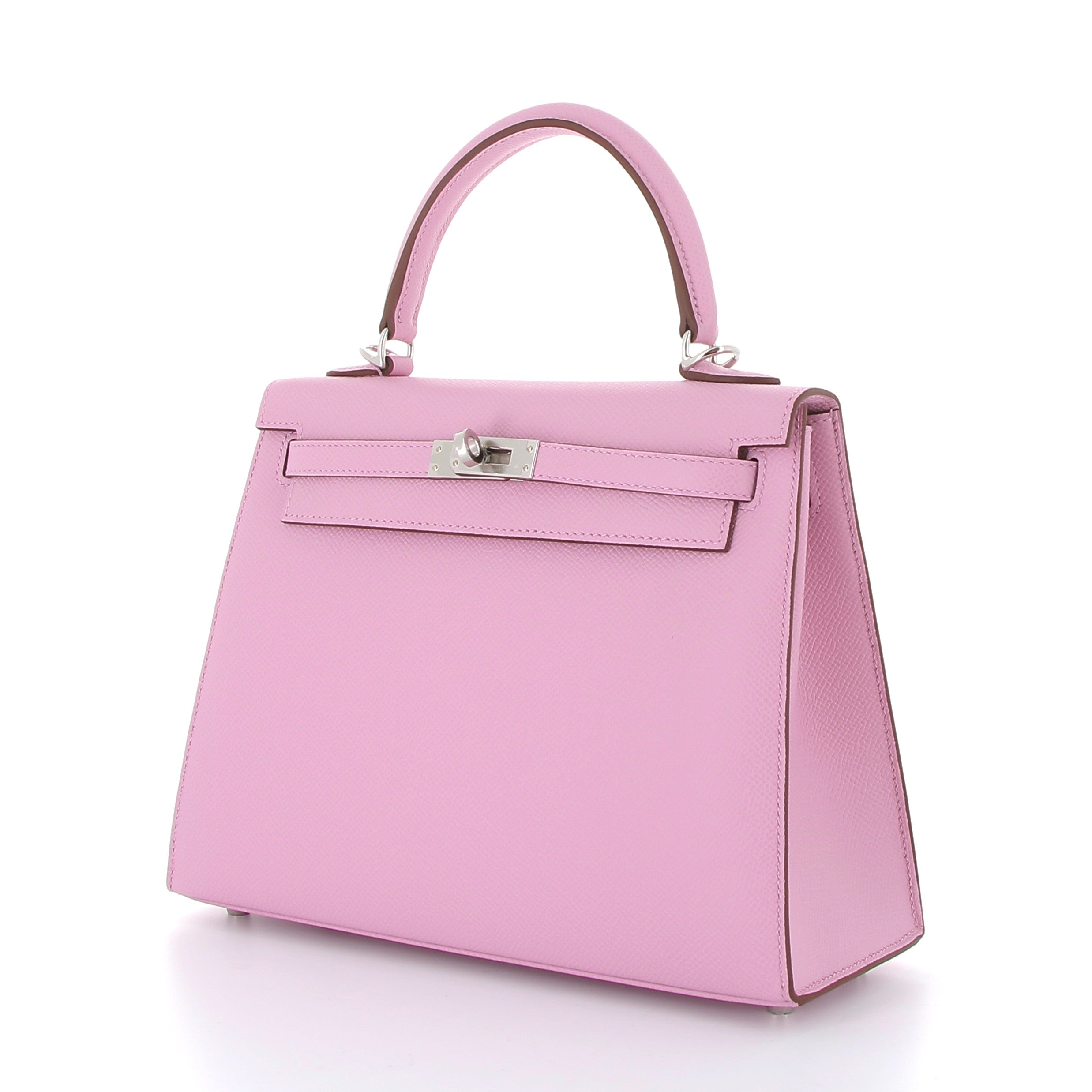 HERMES Kelly 25 Mauve Sylvestre Cuir Epsom Finition Palladié