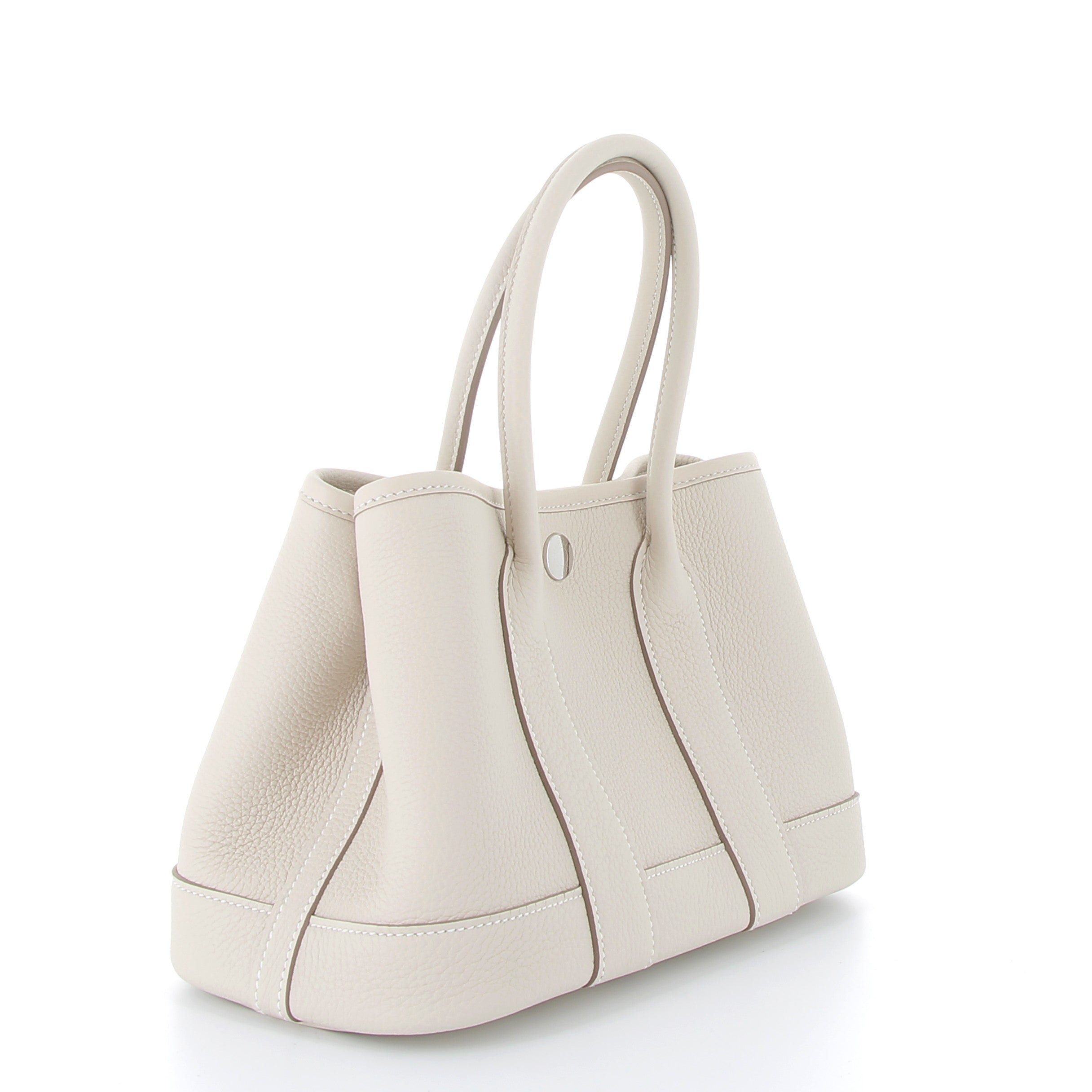 HERMES Mini Garden Party Craie Cuir Togo Finition Palladié