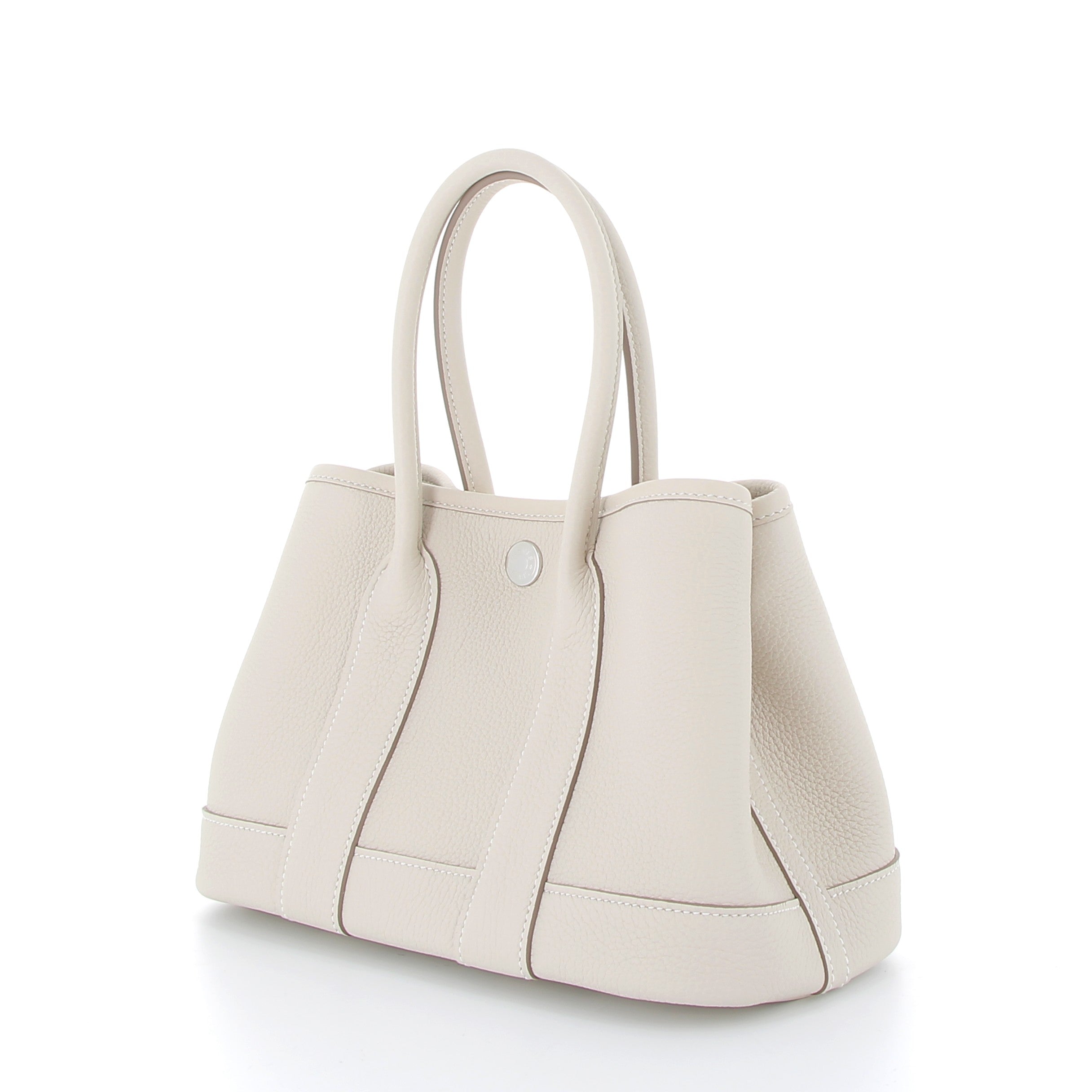 HERMES Mini Garden Party Craie Cuir Togo Finition Palladié