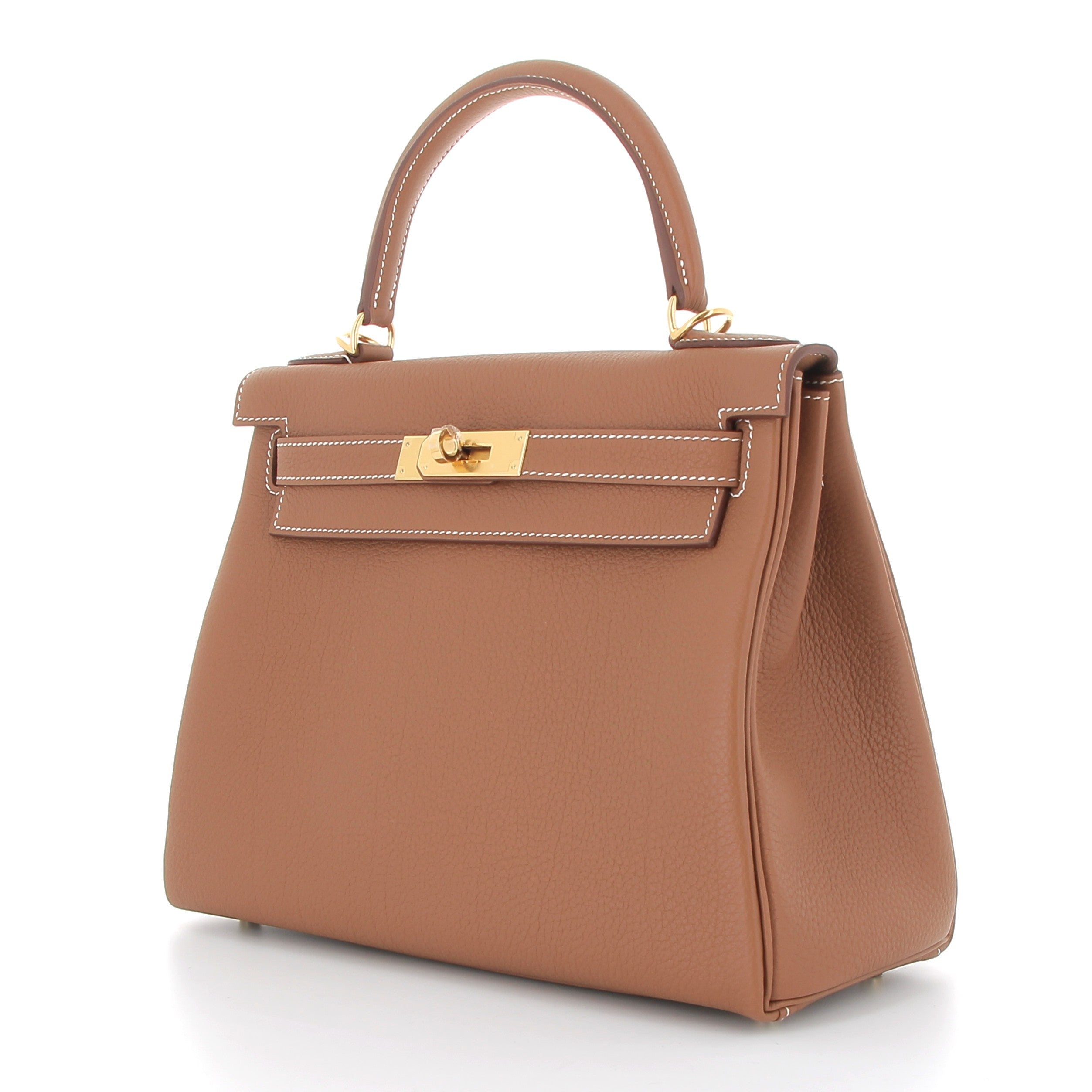 HERMES Kelly 28 Gold Cuir Togo Finition Or Jaune