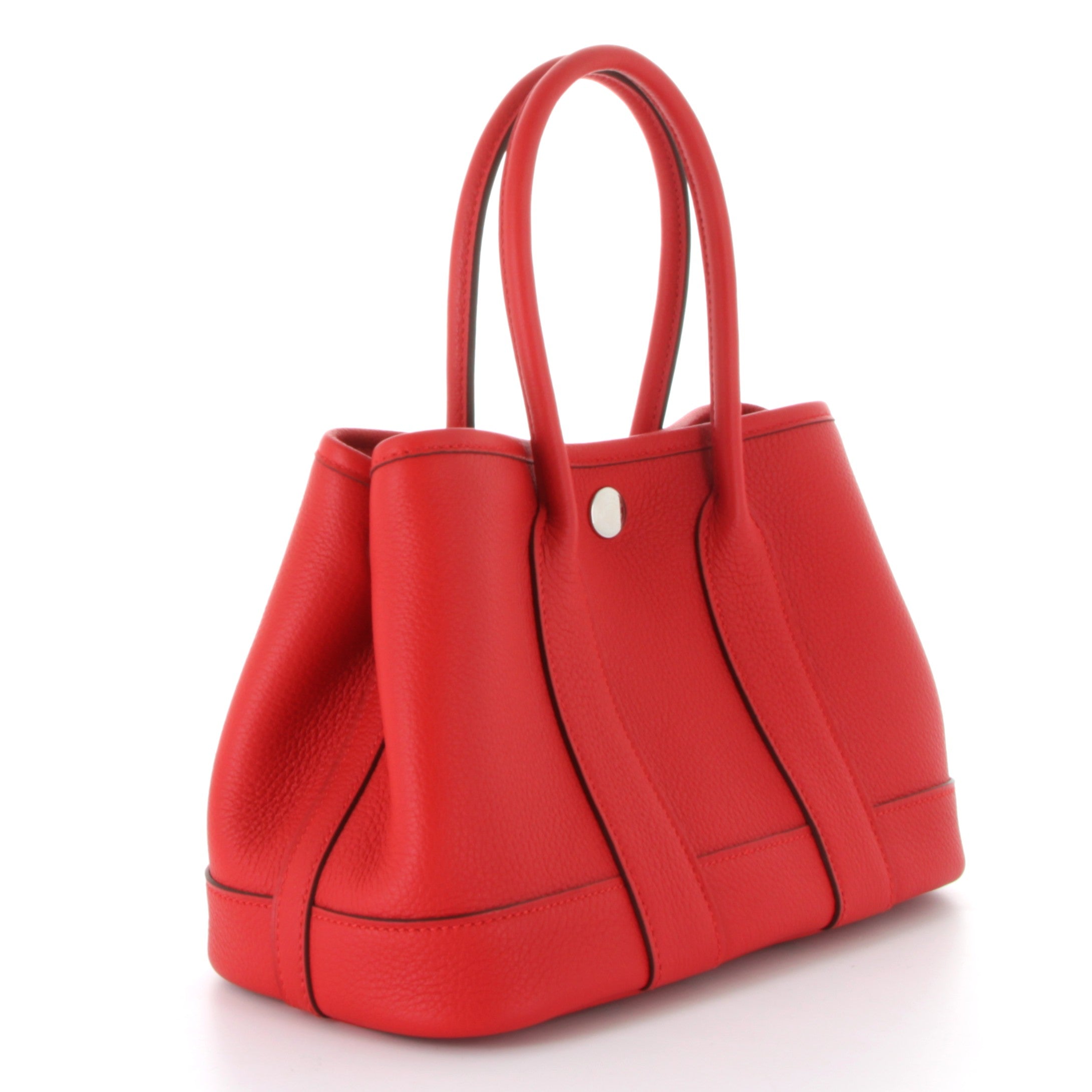 HERMES Mini Garden Party Rouge Radieux Cuir Togo Finition Palladié