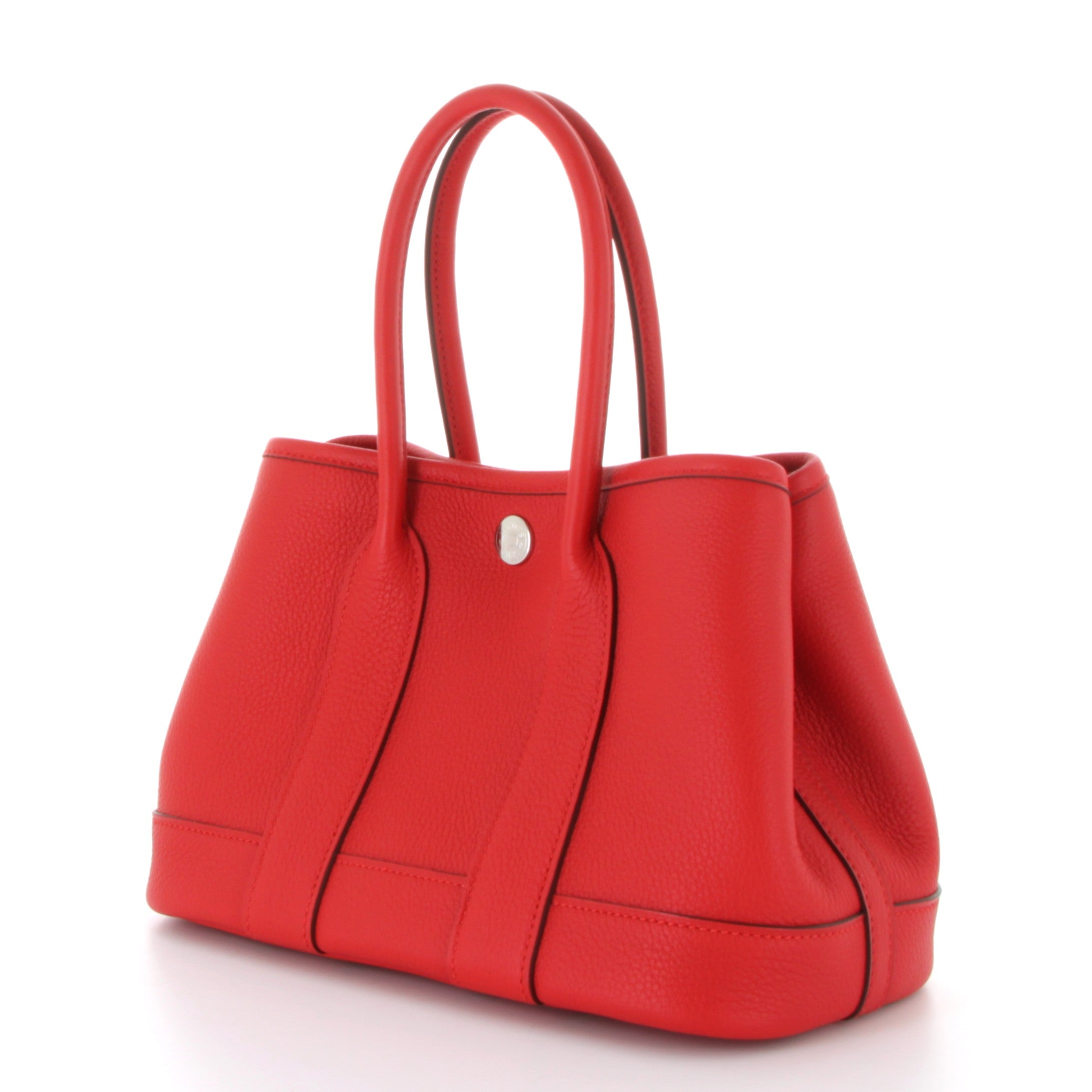 HERMES Mini Garden Party Rouge Radieux Cuir Togo Finition Palladié