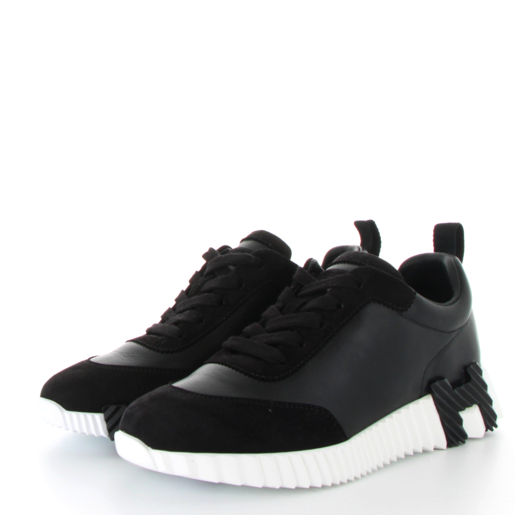 HERMES Bouncing Noir Chevre Velours / Cuir Lisse de Veau