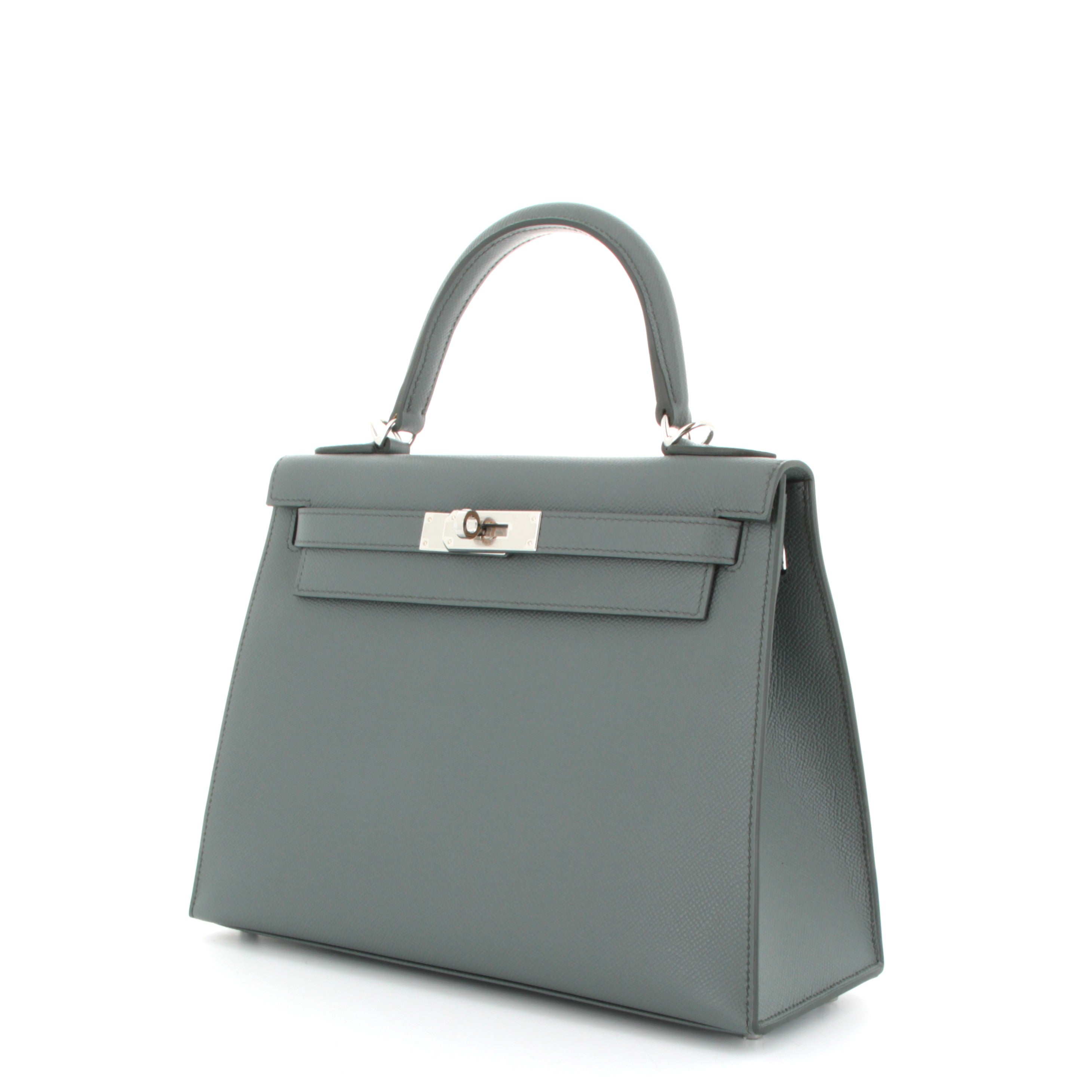 HERMES Kelly 28 Vert Amande Finition Palladié