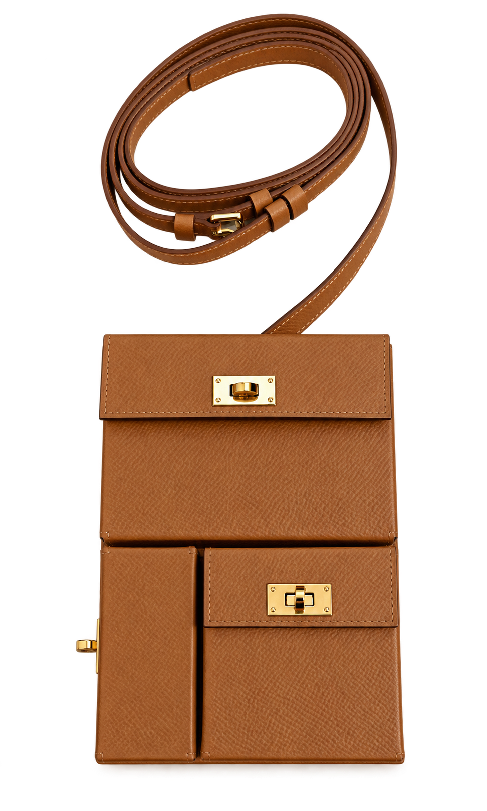 HERMÈS KELLY MULTIPOCKET TO GO POUCH GOLD EPSOM FINITION OR