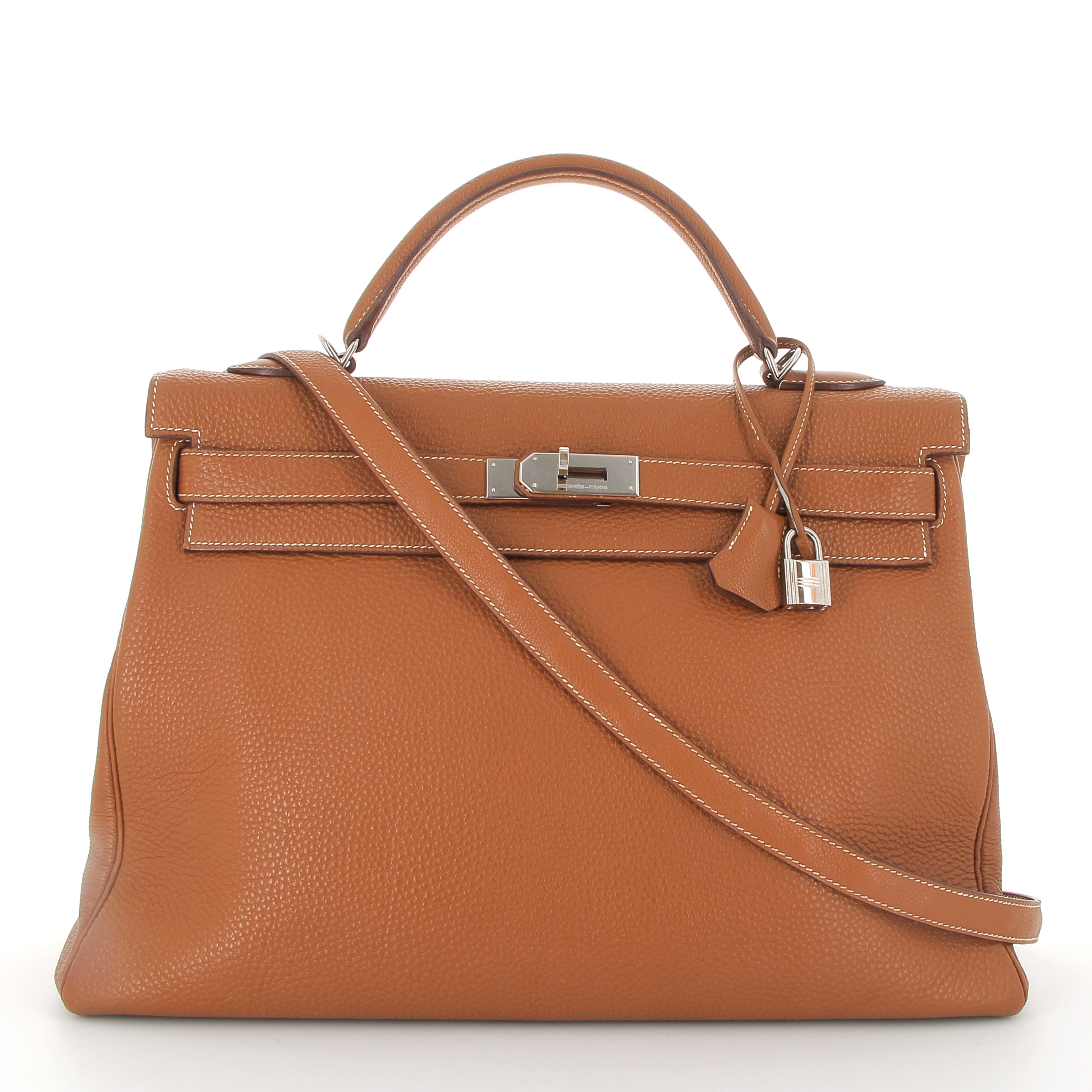 HERMES Kelly 40 Gold Togo Finition Palladié