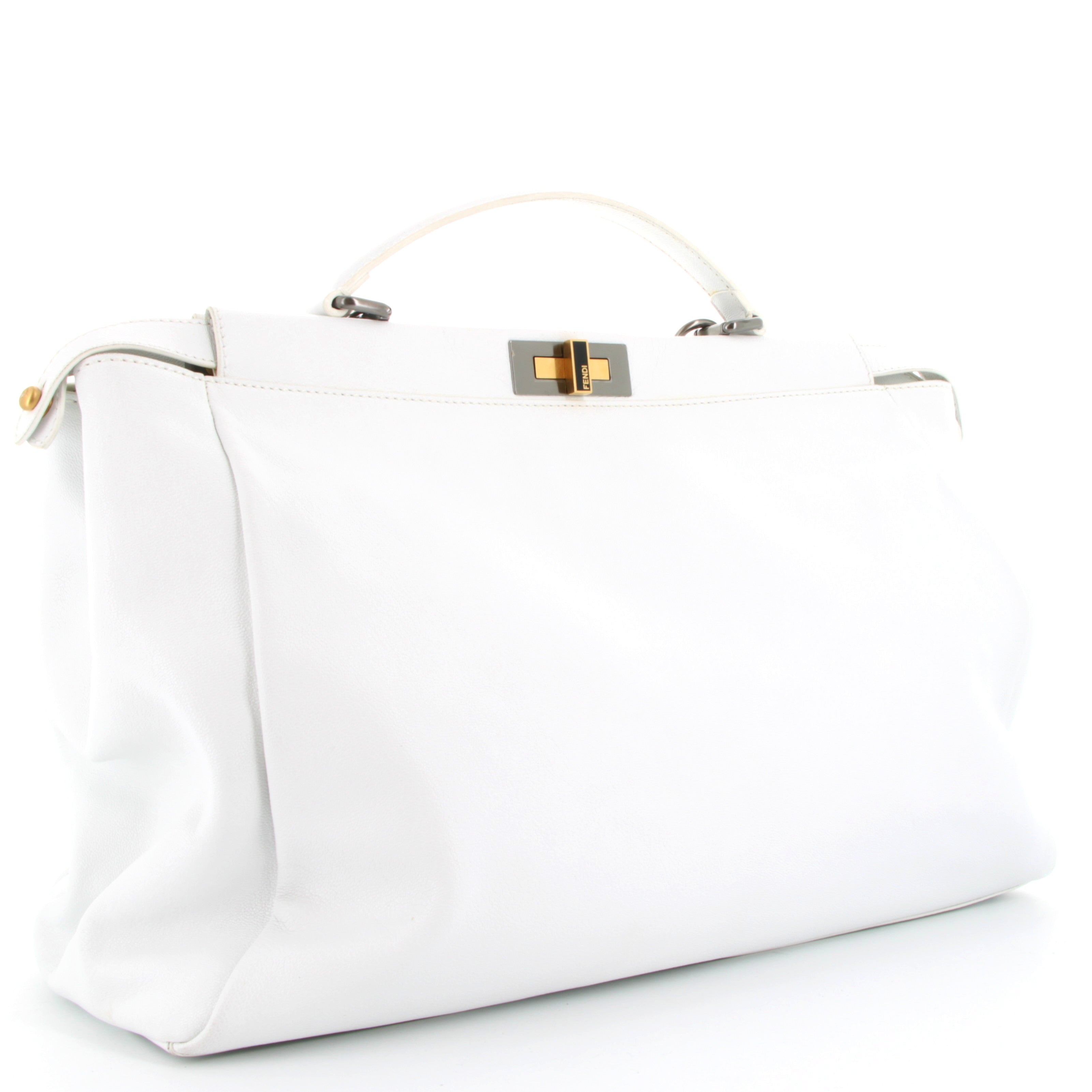 FENDI Peekaboo White Finition Or