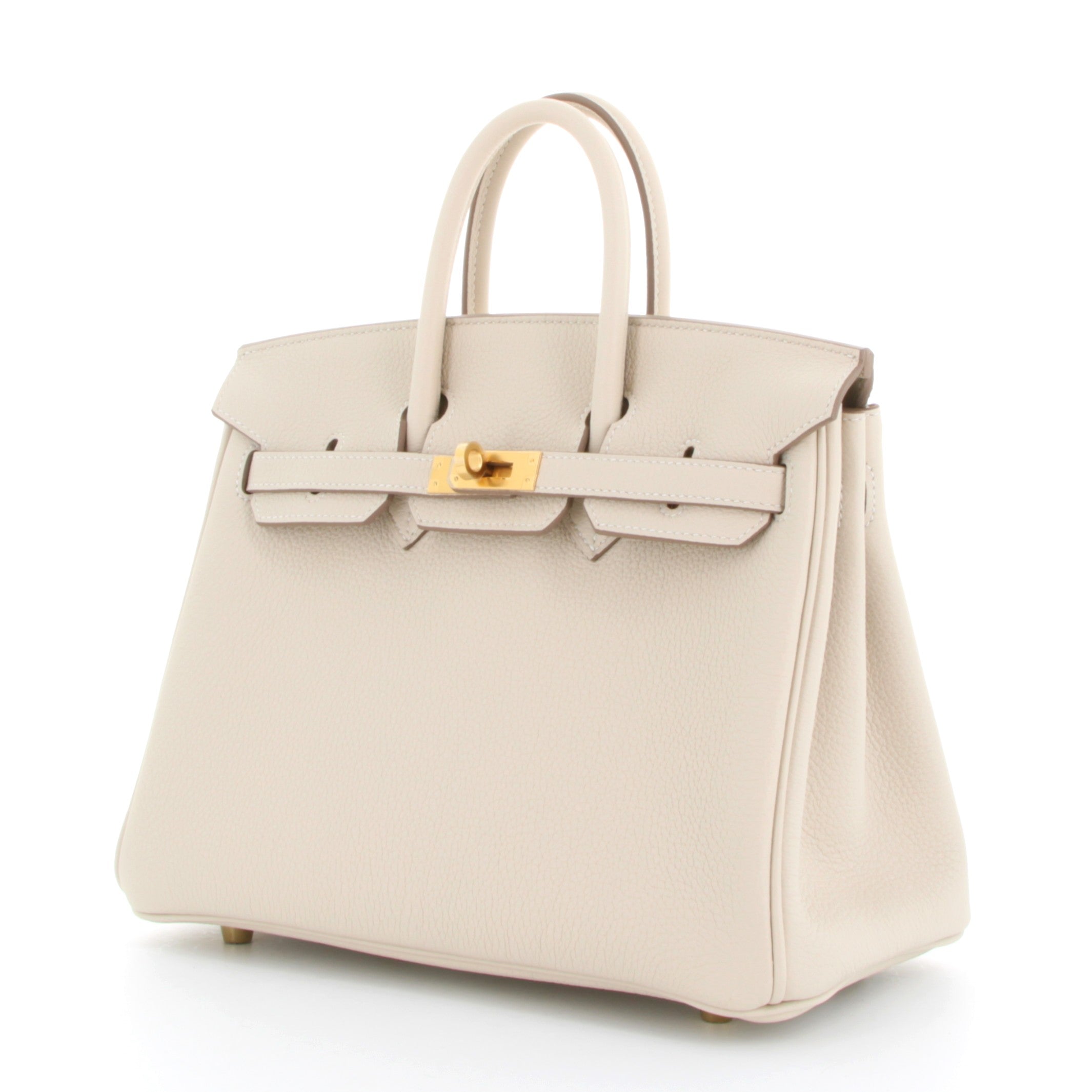 HERMÈS Birkin 25 Craie Togo Gold Hardware (Yellow Gold)