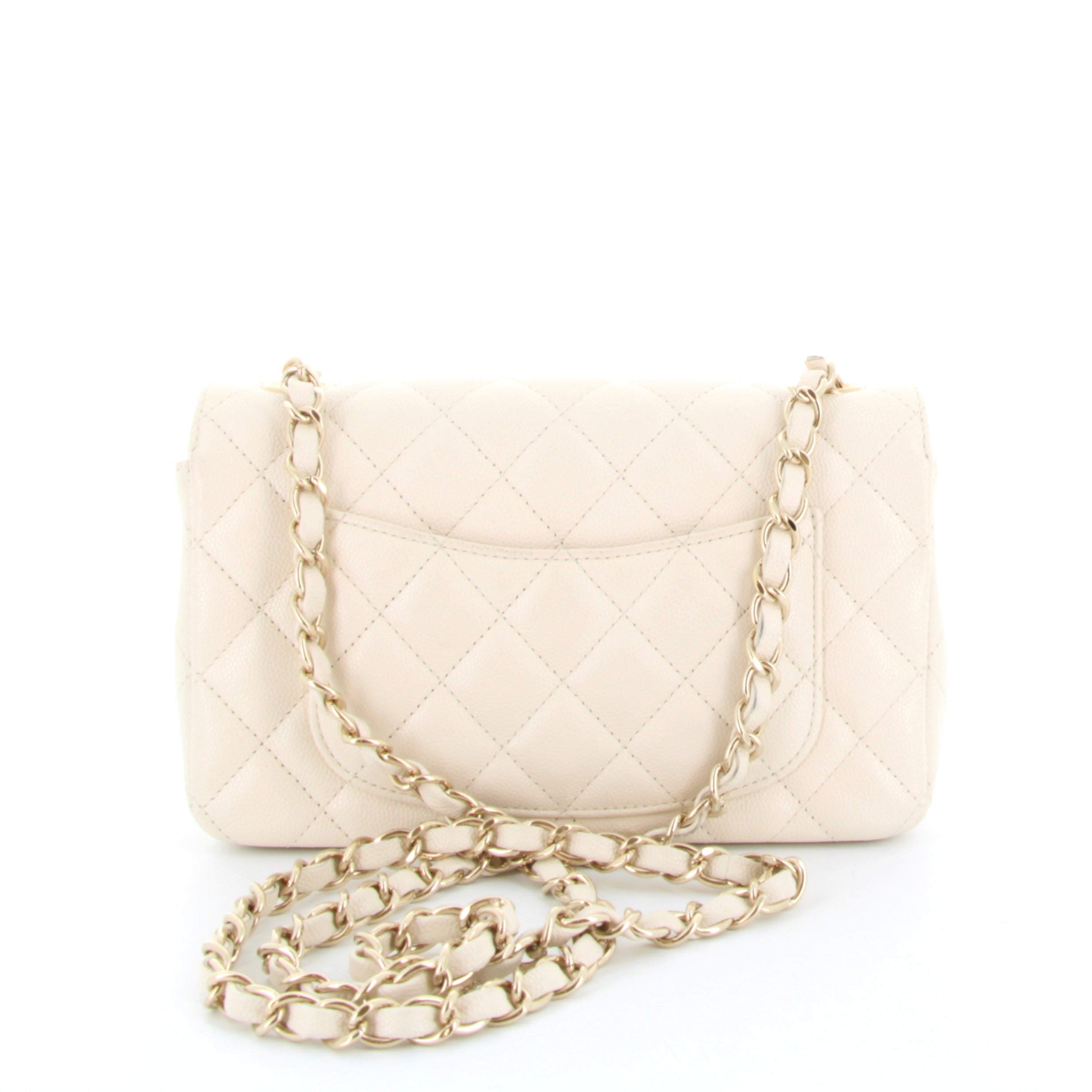 CHANEL Timeless Leather Shoulder Bag Craie