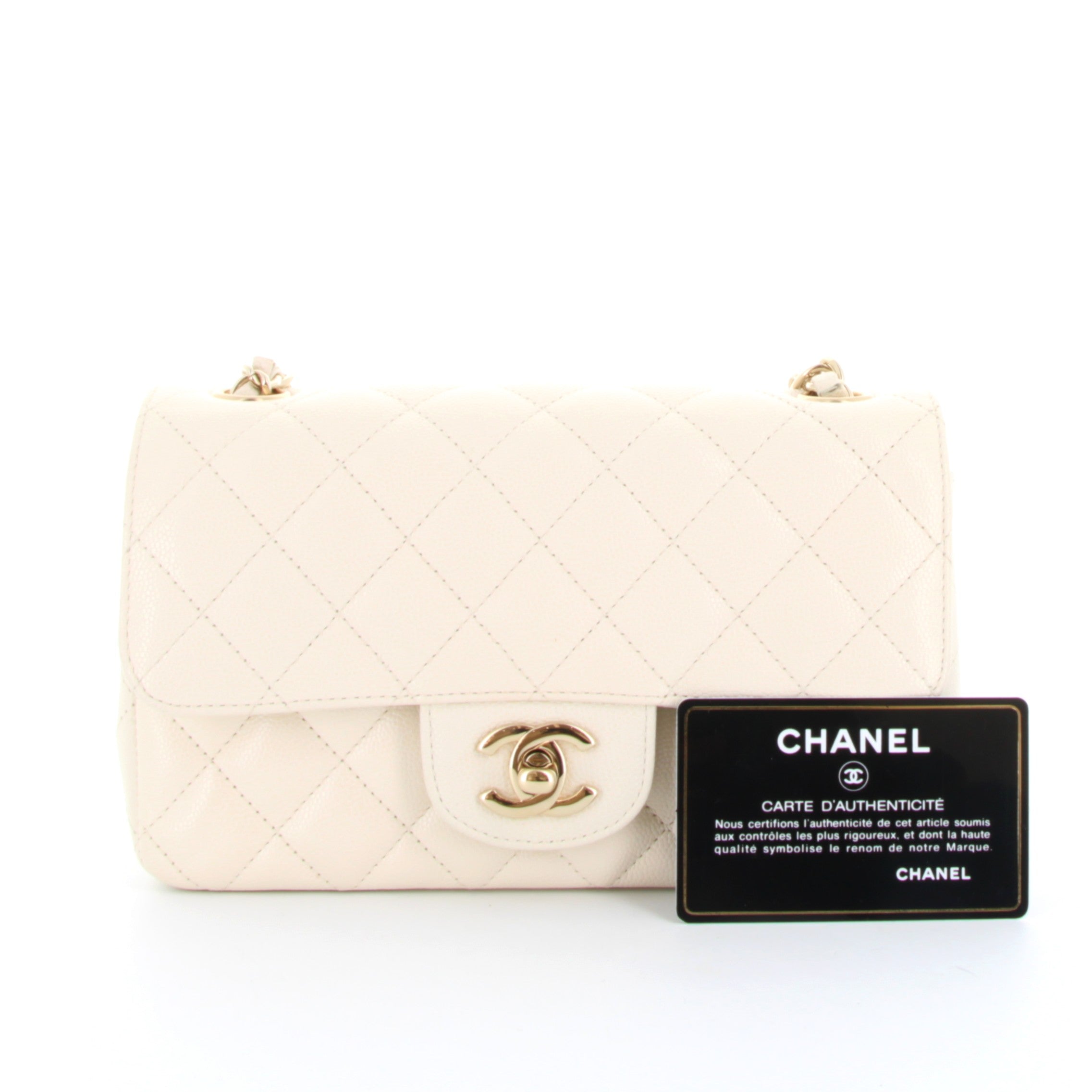CHANEL Timeless Leather Shoulder Bag Craie