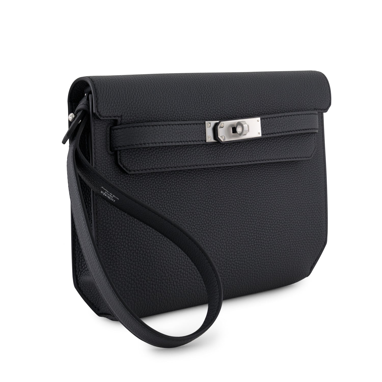 HERMES Kelly Depeche Ardoise Togo Leather Palladium Finish