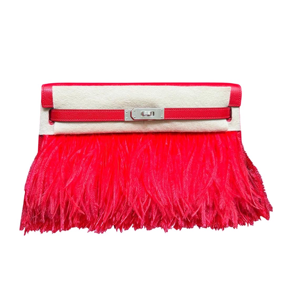HERMÈS Kelly Elan Rouge de Coeur Palladium Finish