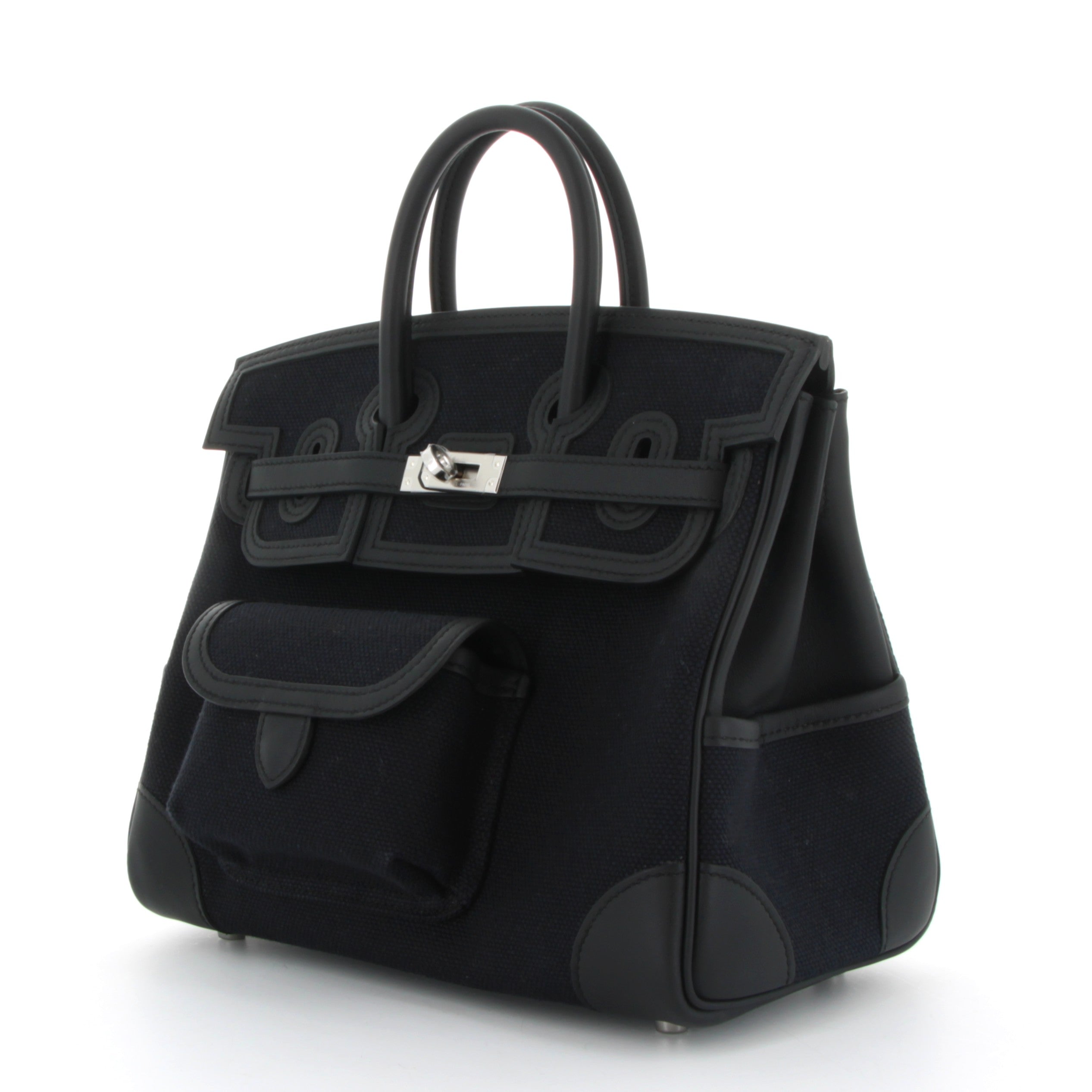 HERMES Birkin 25 Cargo Noir Finition Palladié