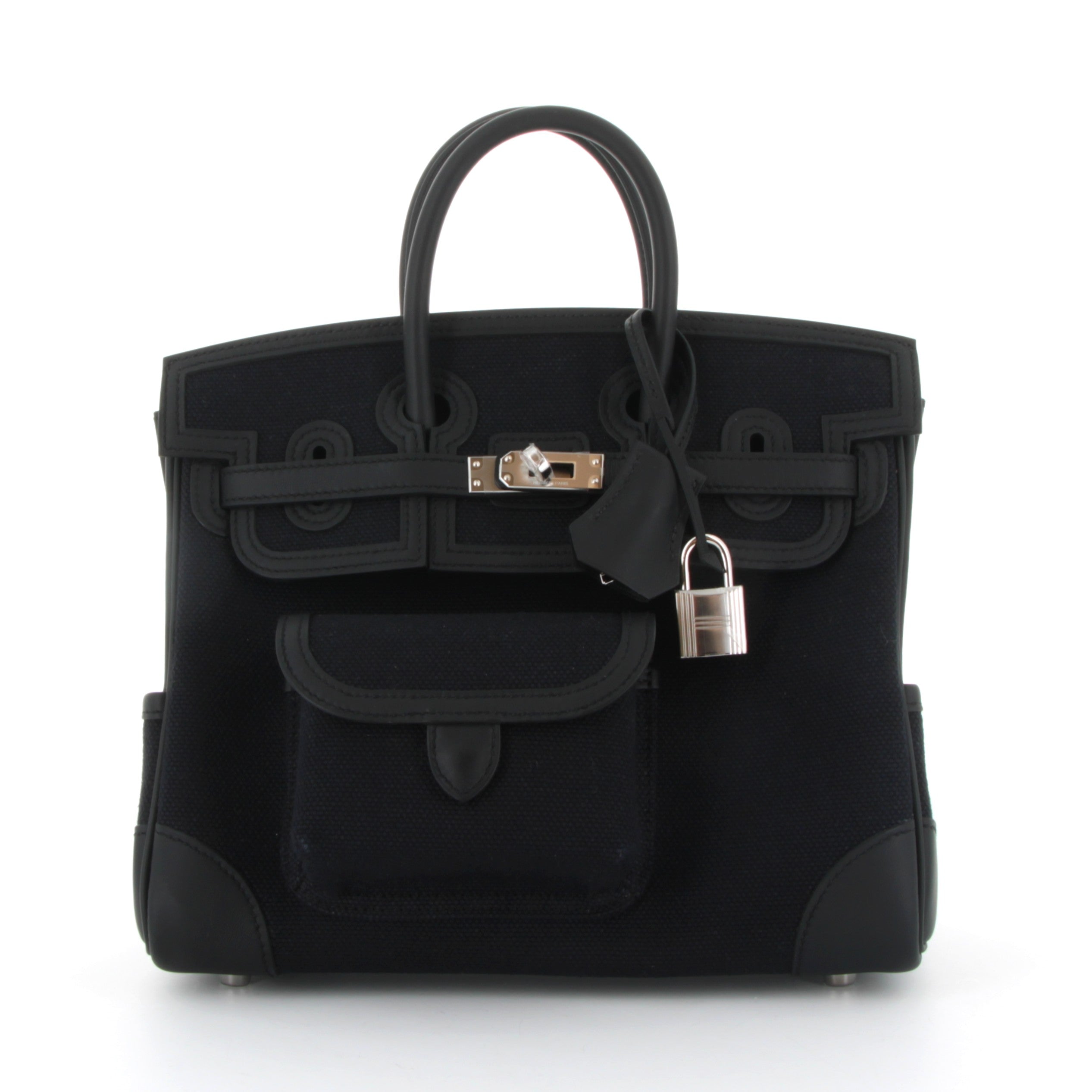 HERMES Birkin 25 Cargo Noir Finition Palladié