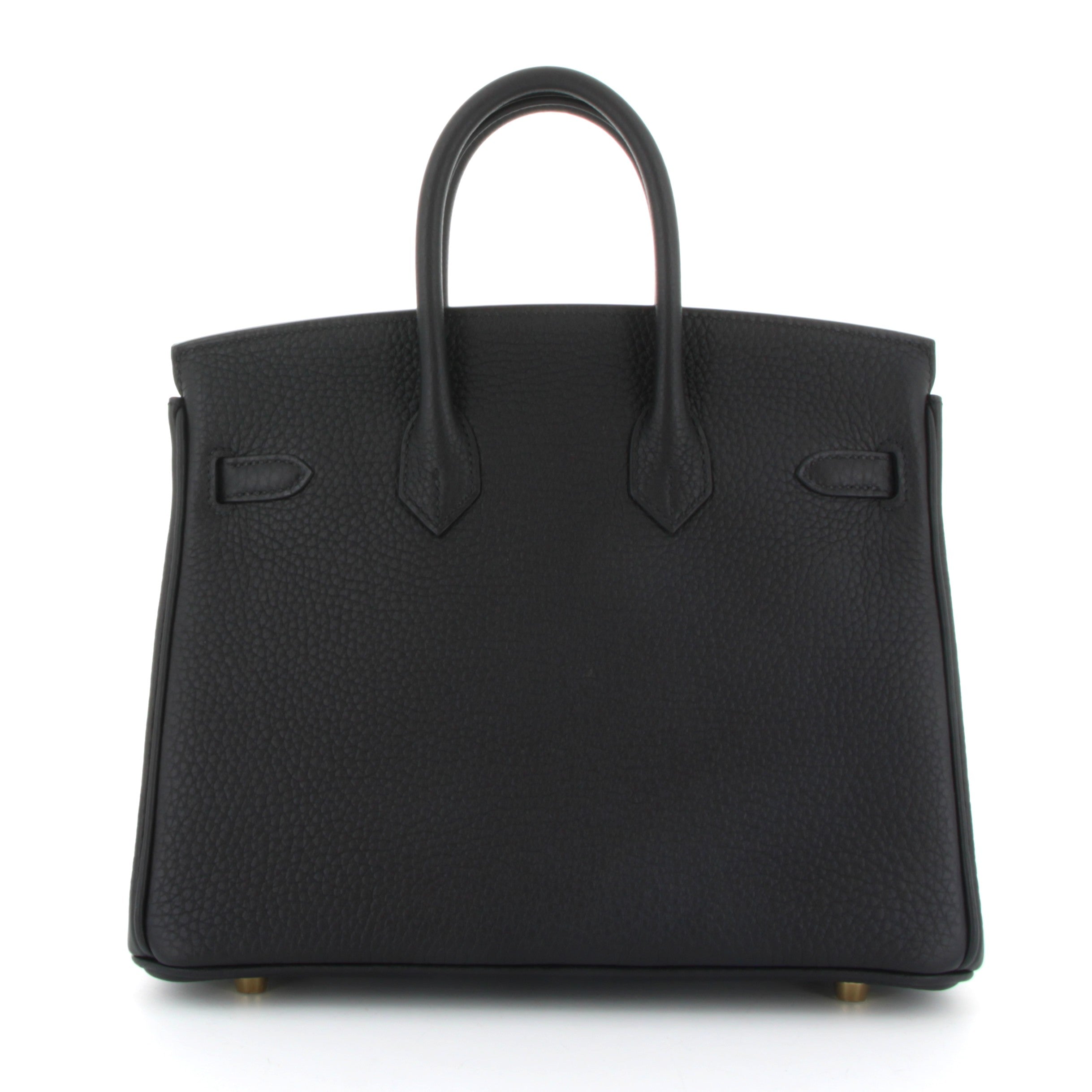 HERMES Birkin 25 Noir Togo Finition Or Jaune