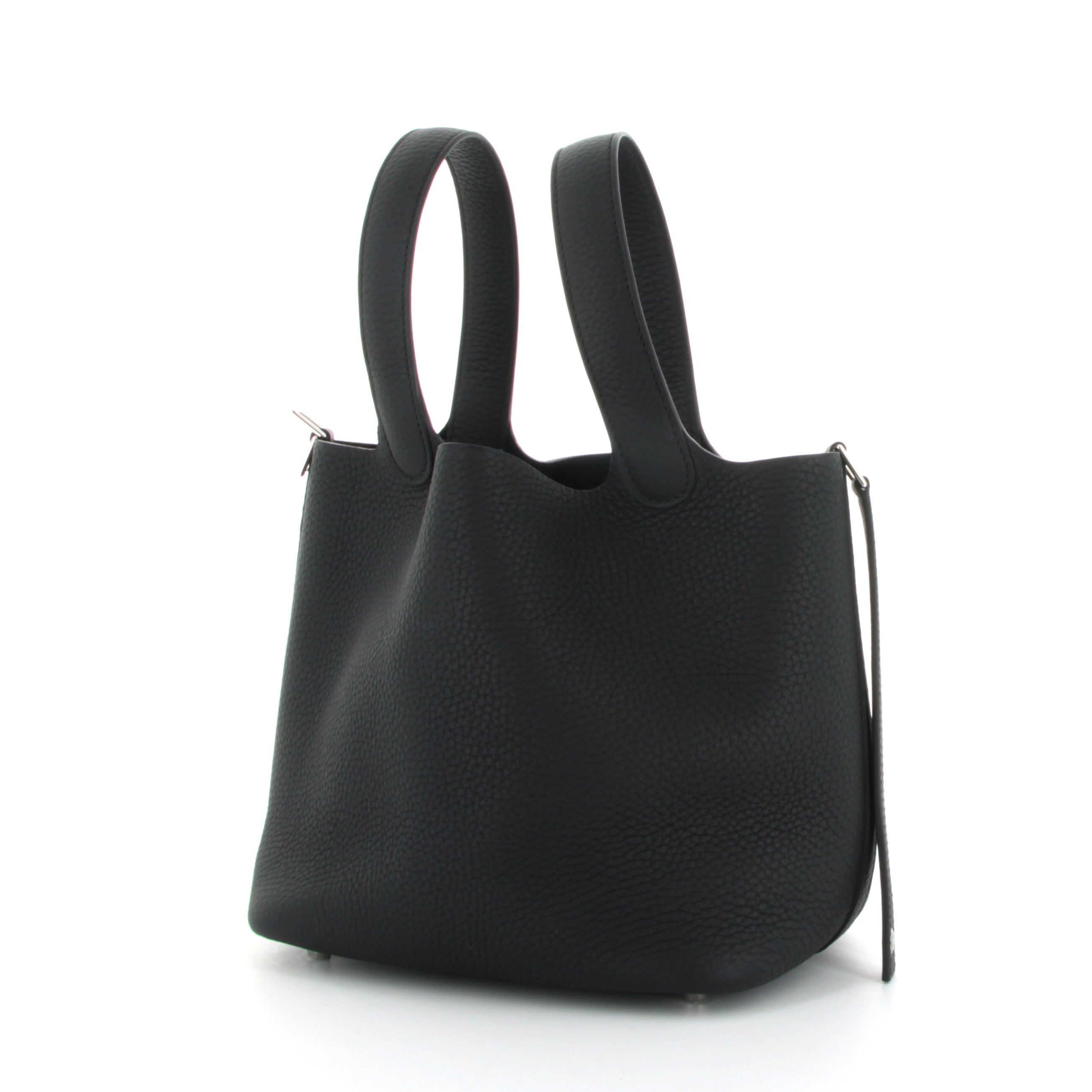 HERMES Picotin 18 Noir Taurillon Clemence Finition Palladié