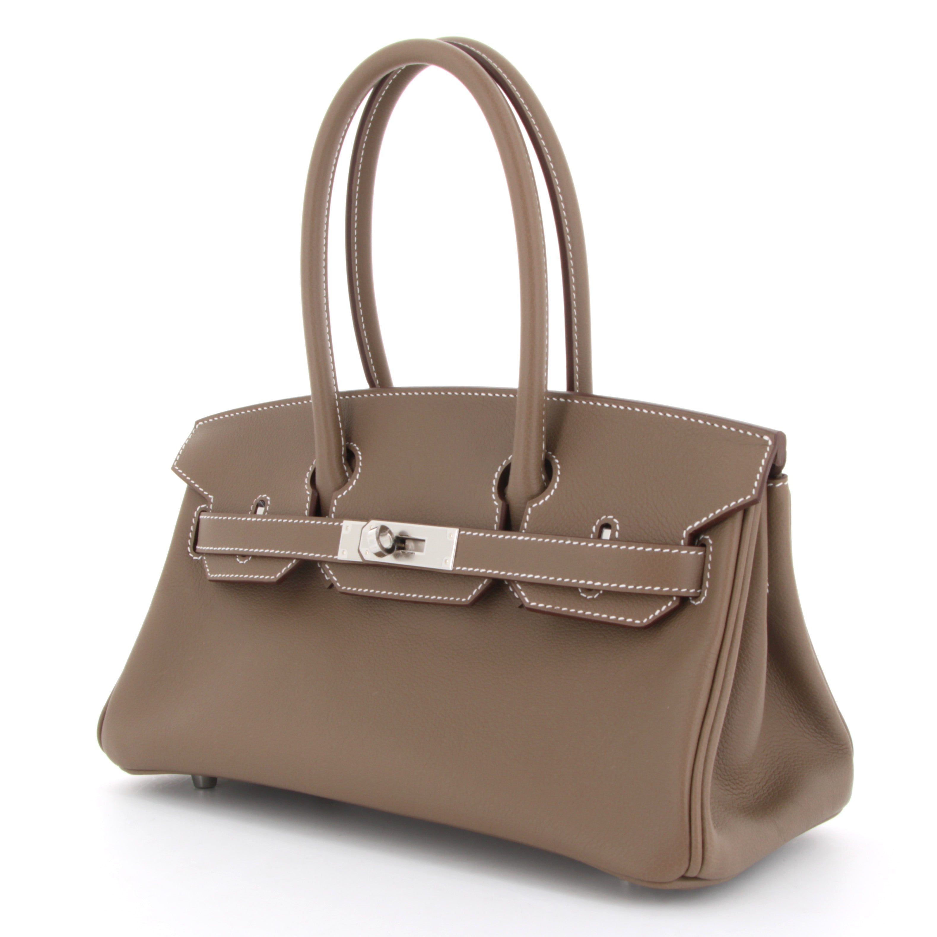 Hermes Birkin Shoulder Evercolor Etoupe Finition Palladié