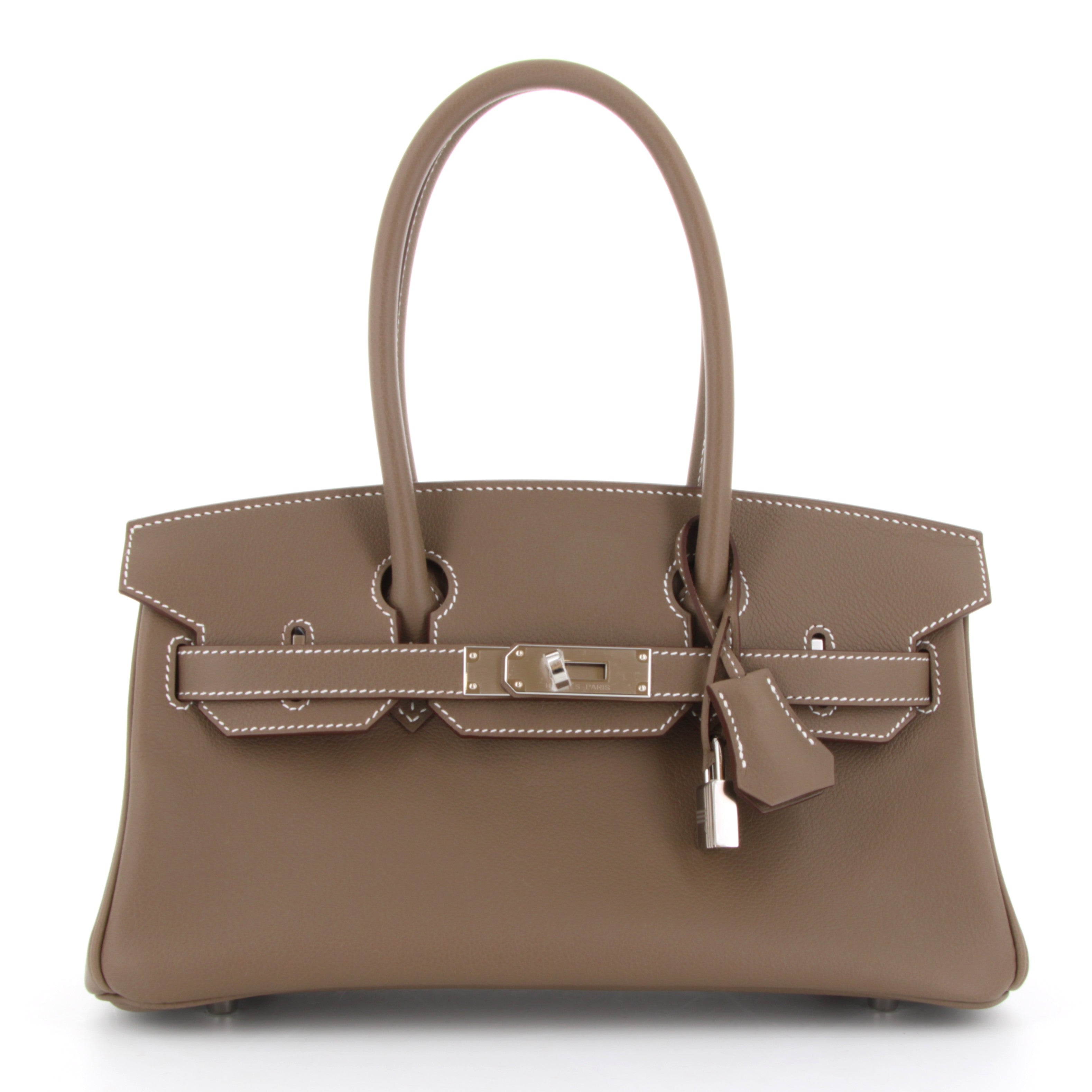 Hermes Birkin Shoulder Evercolor Etoupe Finition Palladié