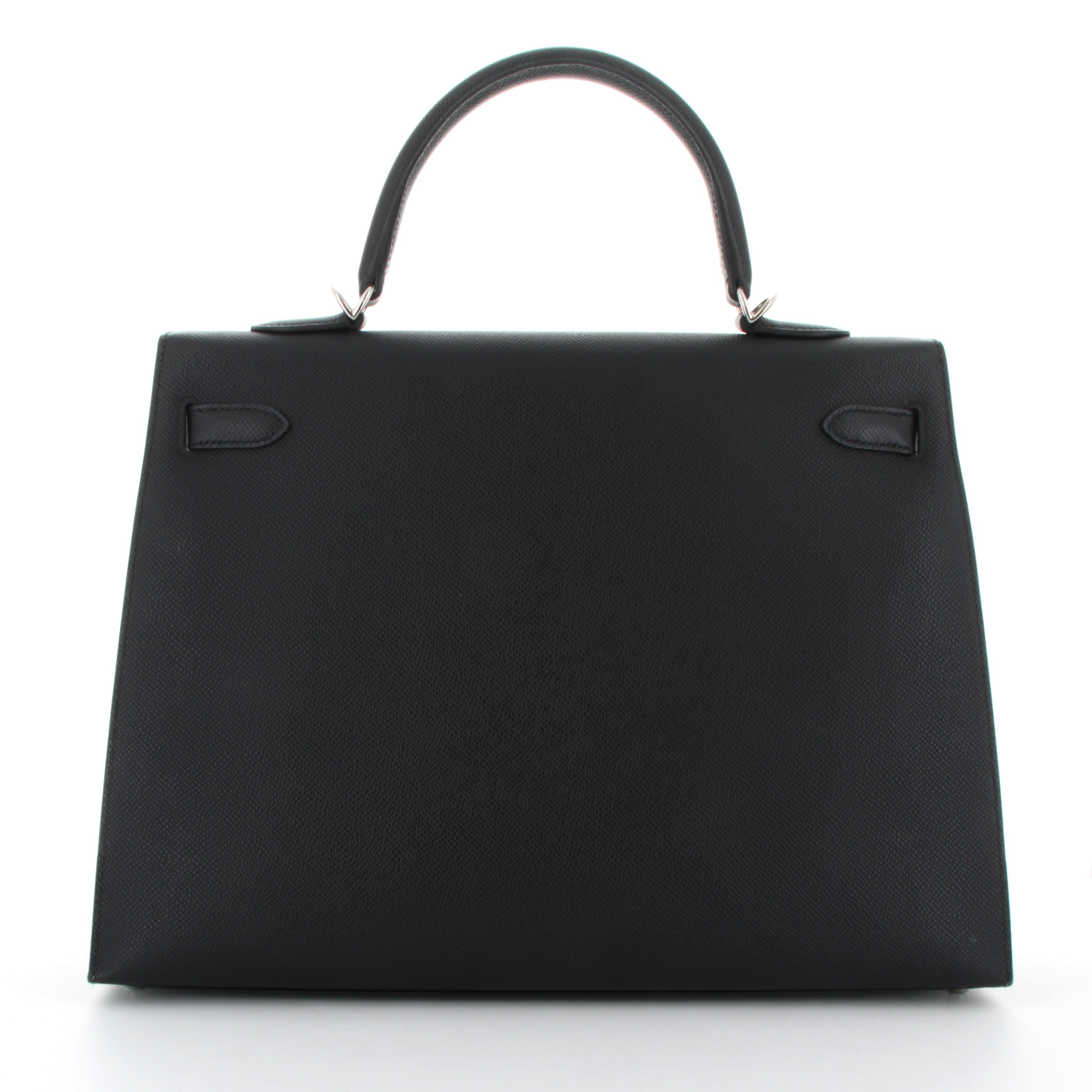 Hermes Kelly 35 Noir Epsom Finition Palladié