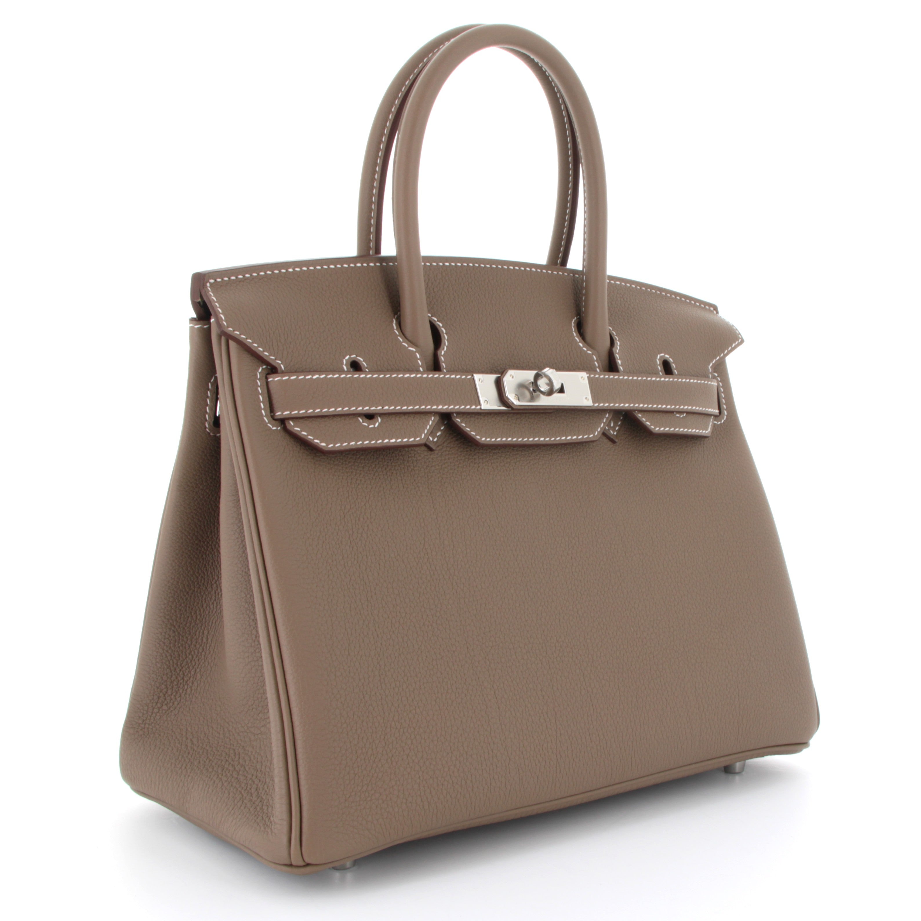 HERMÈS BIRKIN 25 ETOUPE CUIR TOGO FINITION PALLADIÉ