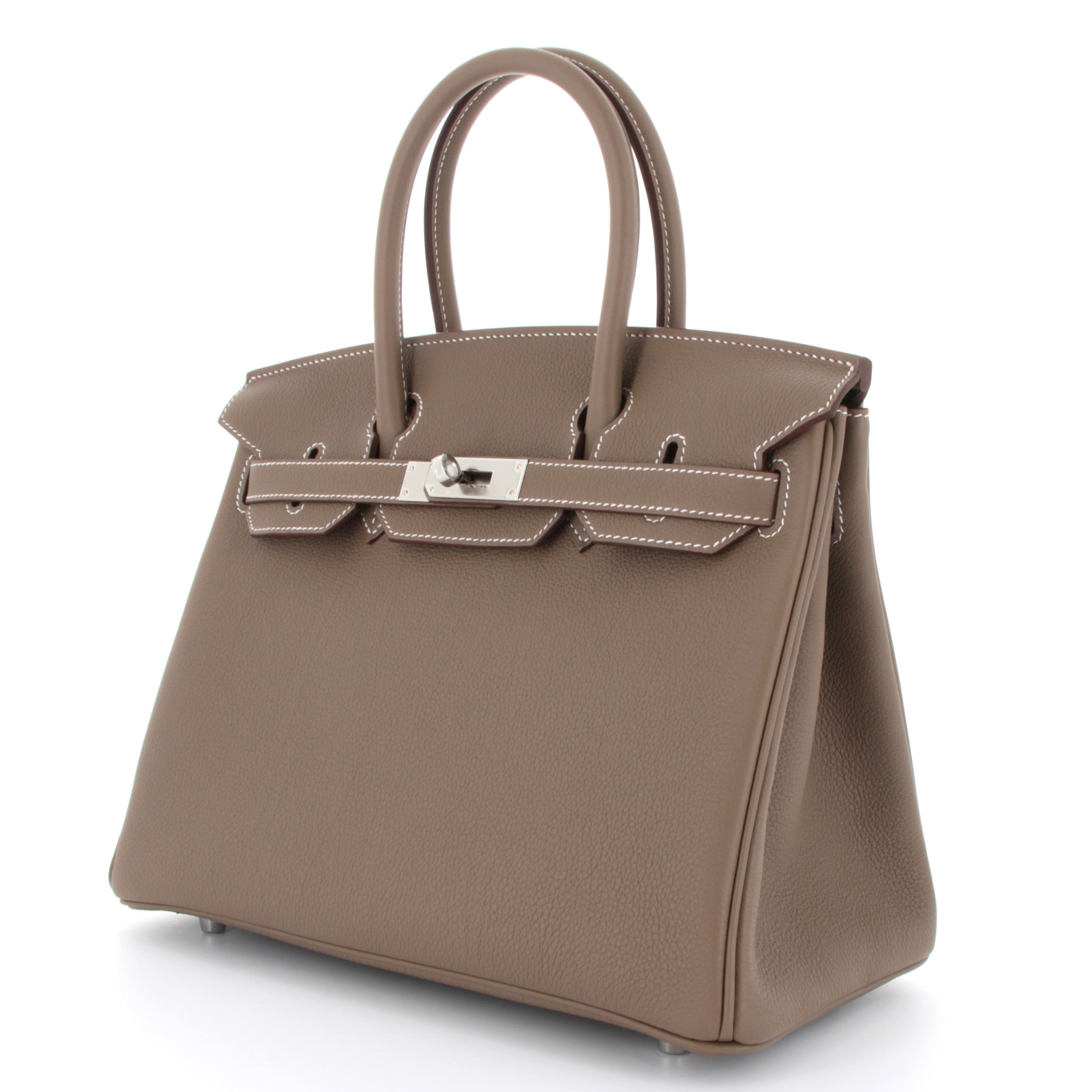 HERMÈS BIRKIN 25 ETOUPE CUIR TOGO FINITION PALLADIÉ