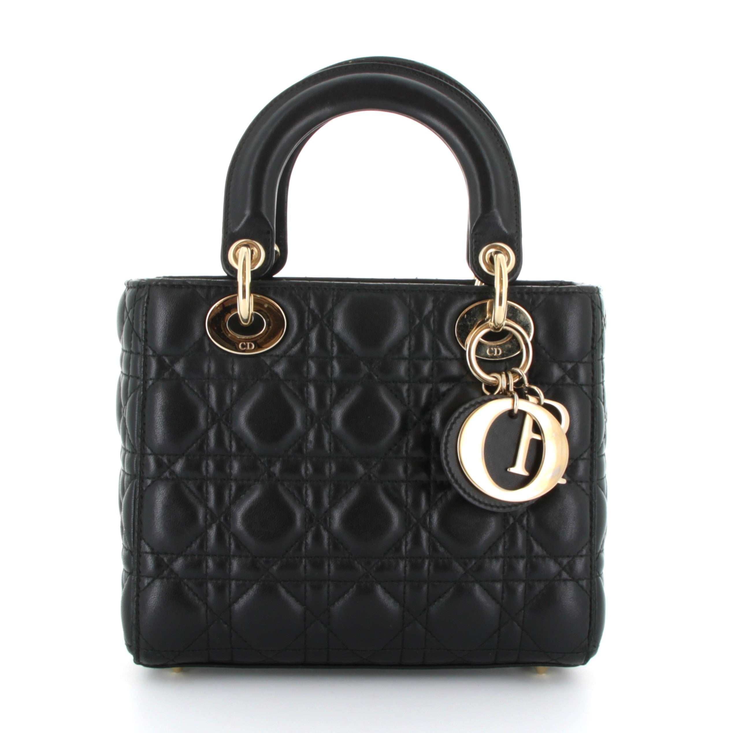 CHRISTIAN DIOR Lady Dior Noir Finition Or Jaune