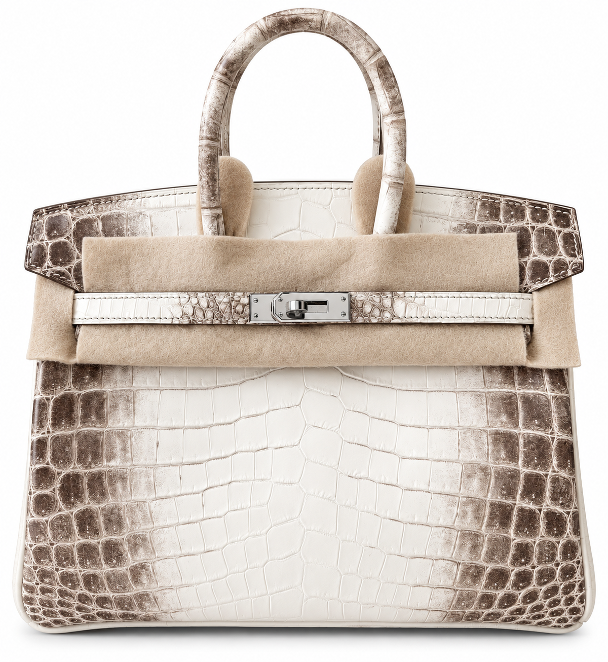 HERMÈS BIRKIN 25 CROCODILE NILOTICUS HIMALAYA FINITION PALLADIÉ