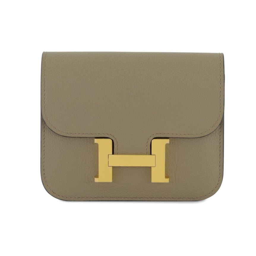 HERMES Constance Slim Beige Marfa Evercolor Finition Or Jaune