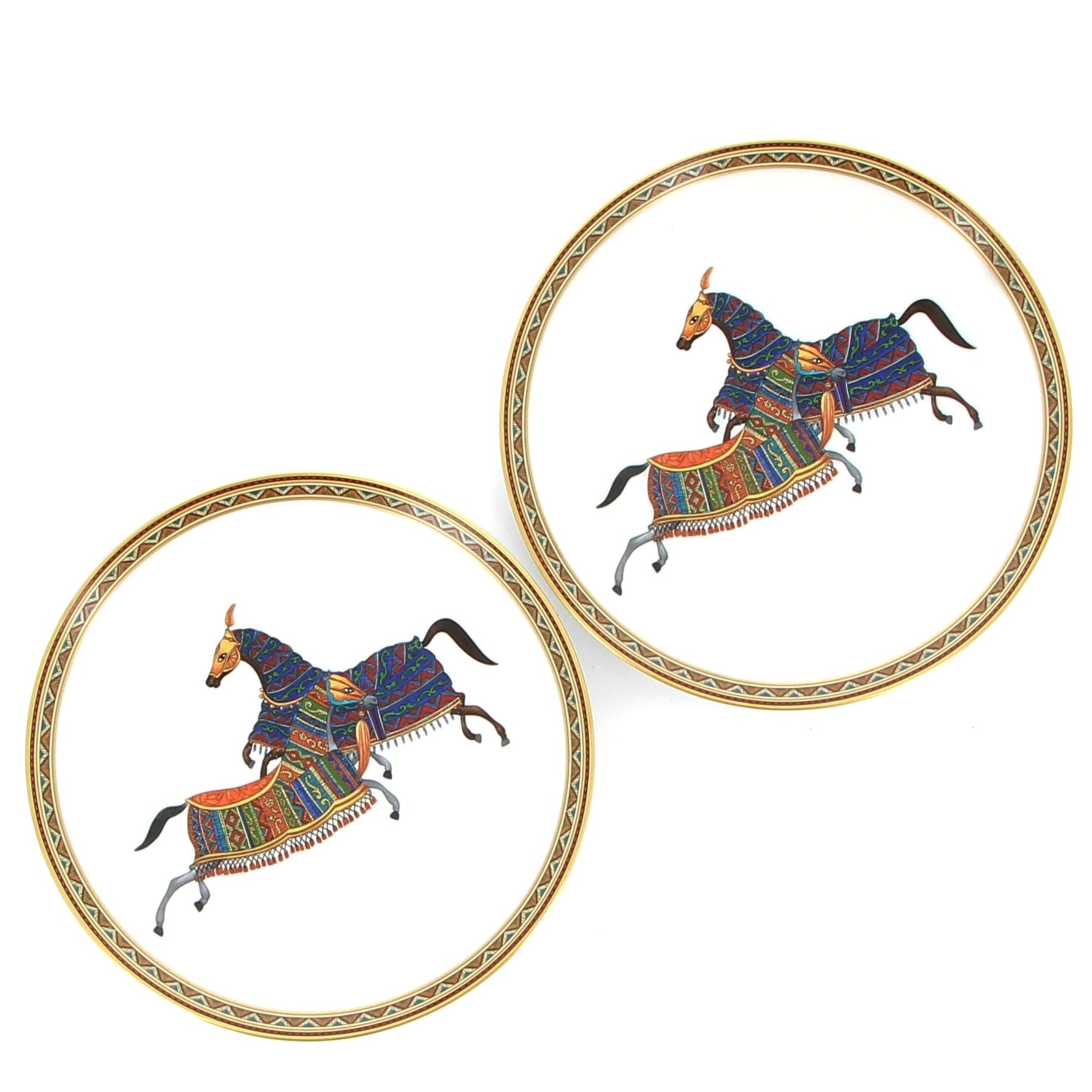 HERMES Assiettes à Dessert Cheval d'Orient