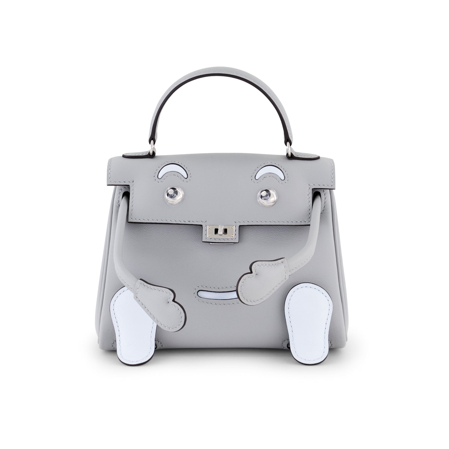 HERMÈS Kelly Doll Glacier Blue/Mist Blue Swift Leather Palladium Finish