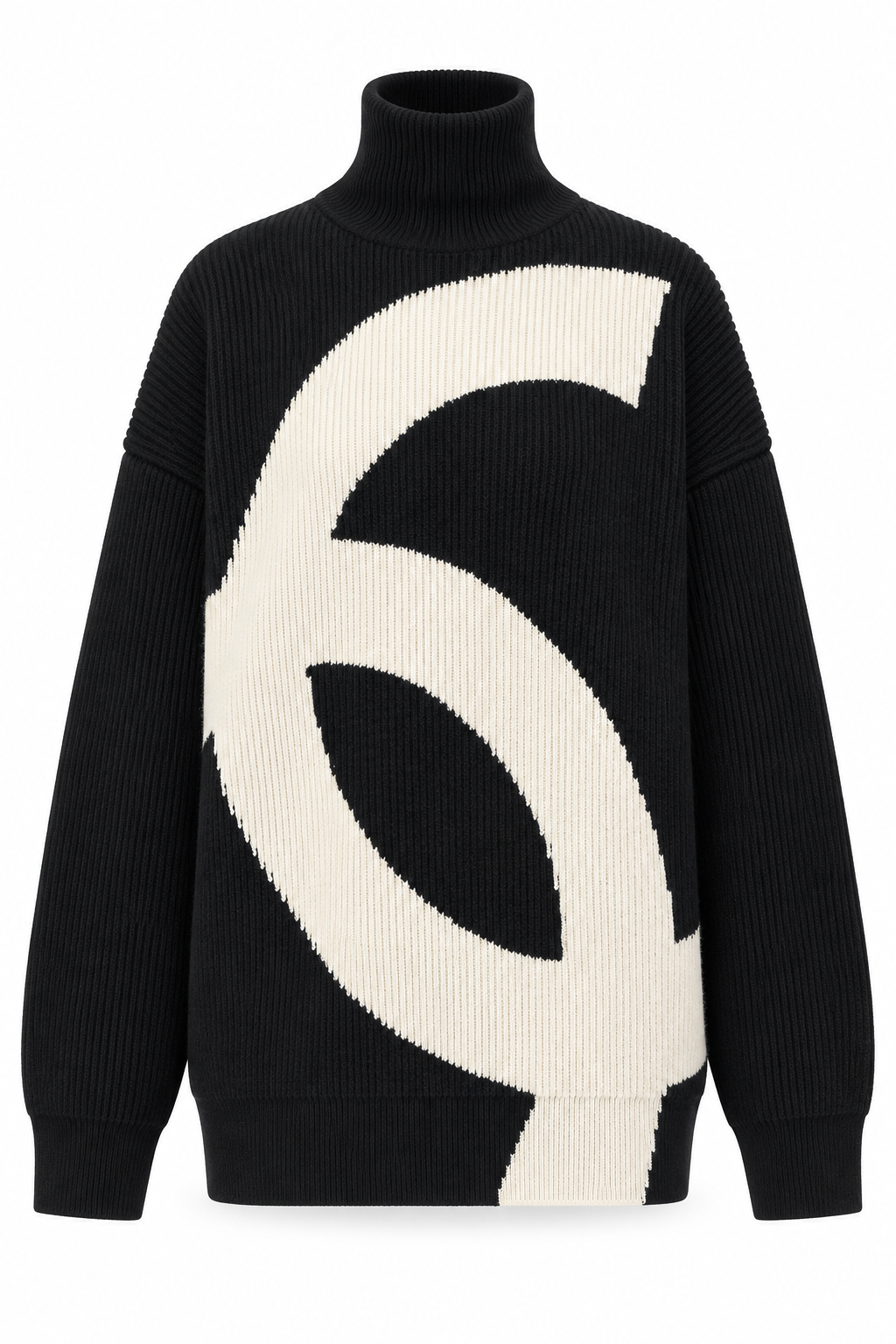 Chanel Turtleneck Sweater in Black and Ecru