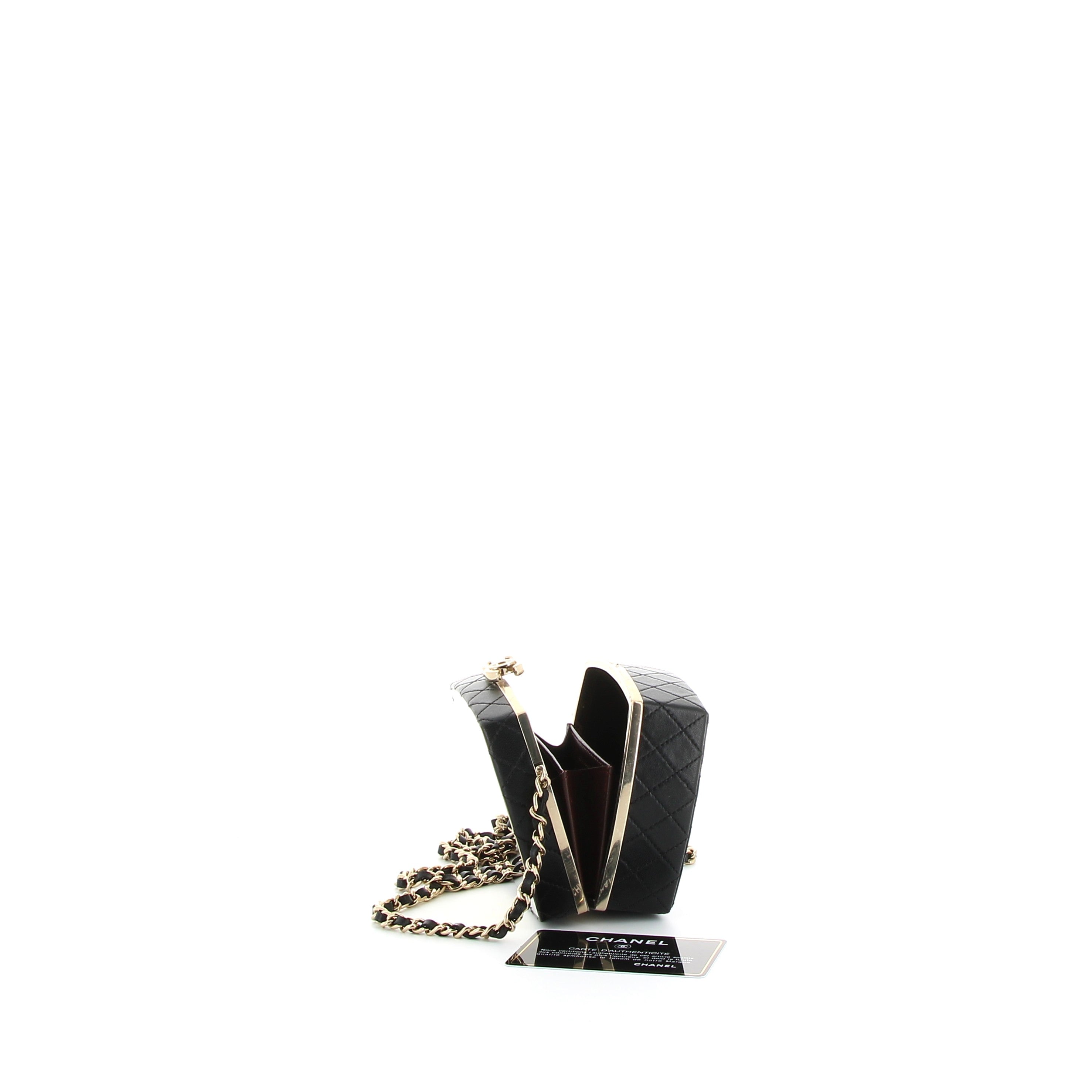 CHANEL Sac Poudrier noir et doré
