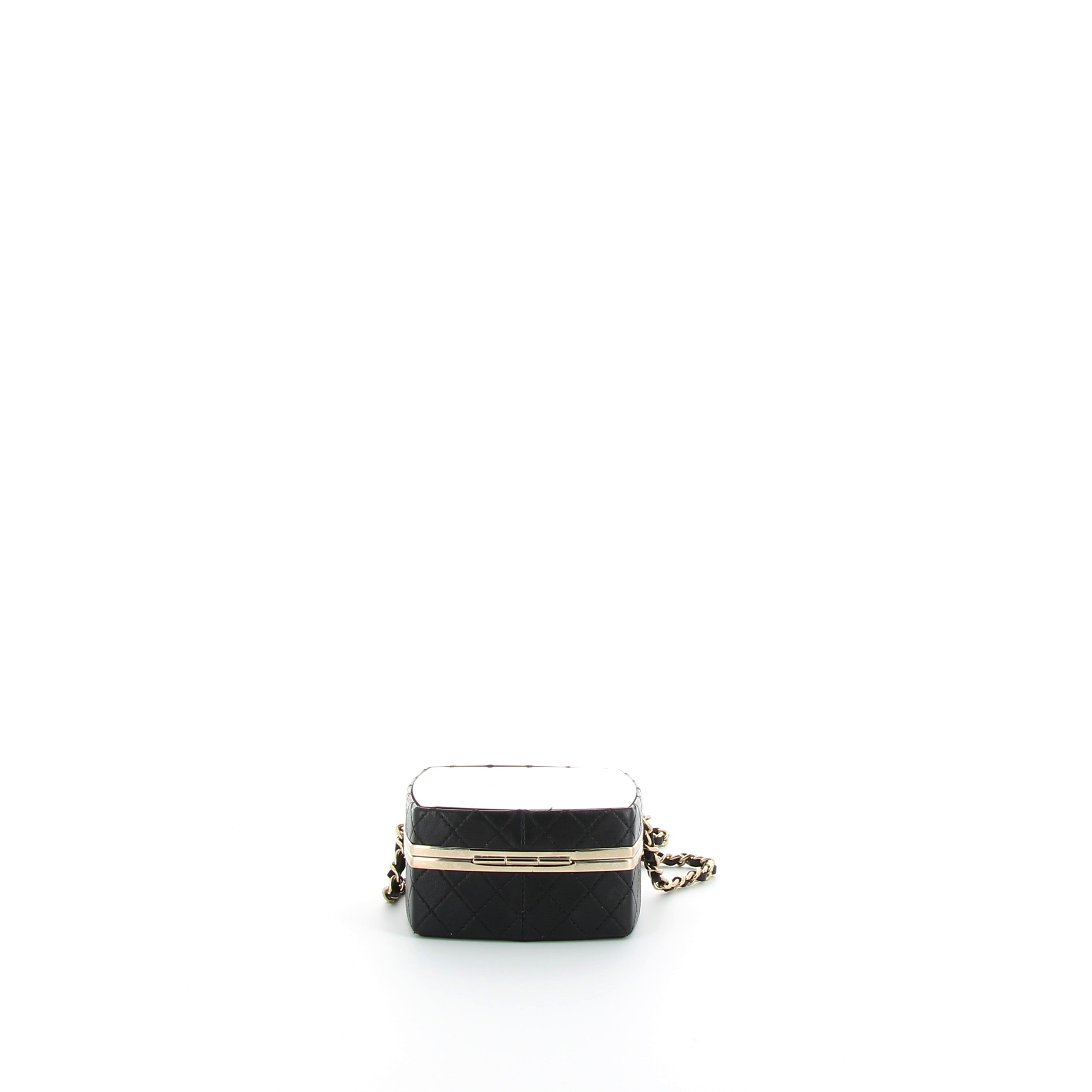 CHANEL Sac Poudrier noir et doré