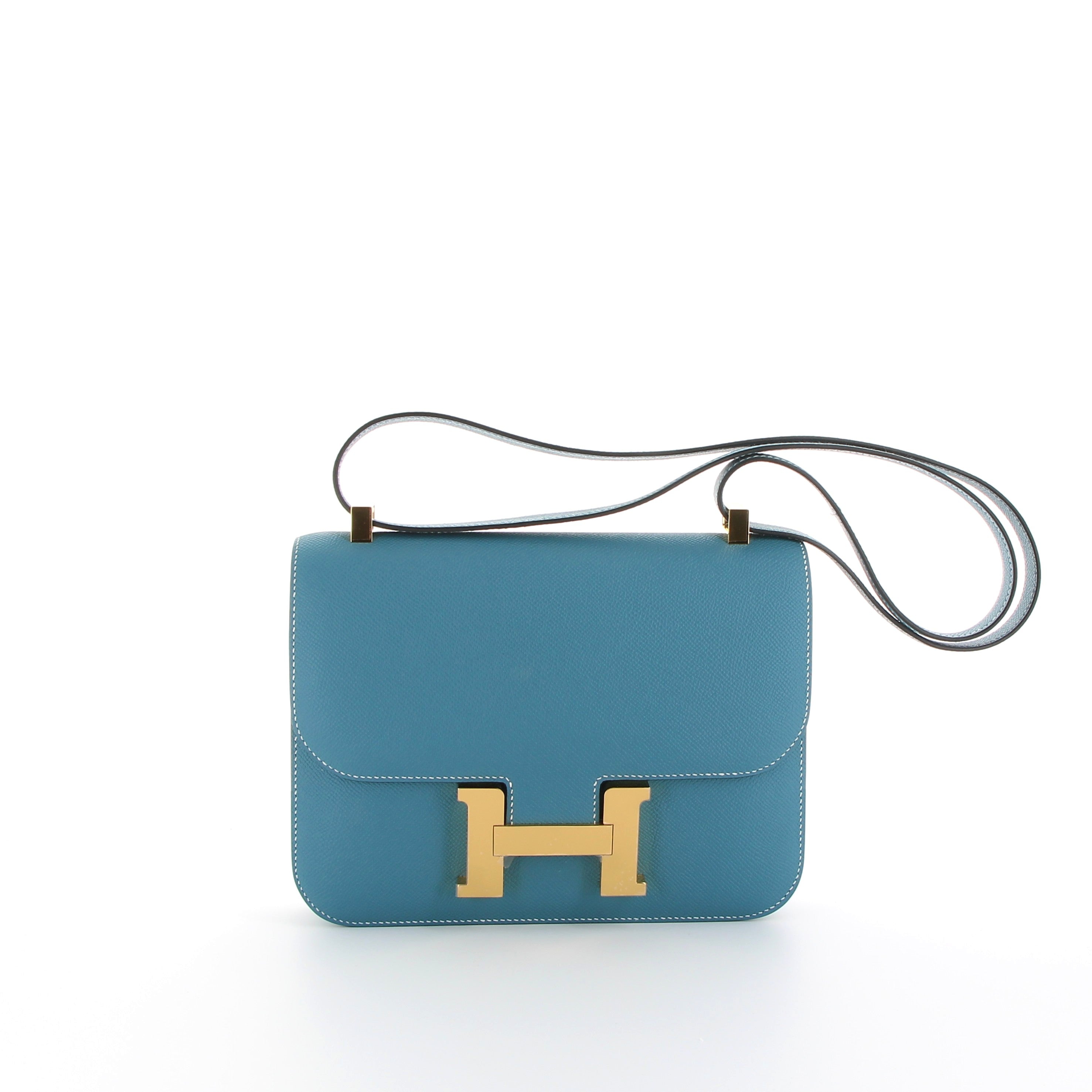 Hermès Constance 24cm in Bleu Jean Epsom Leather with Gold Hardware