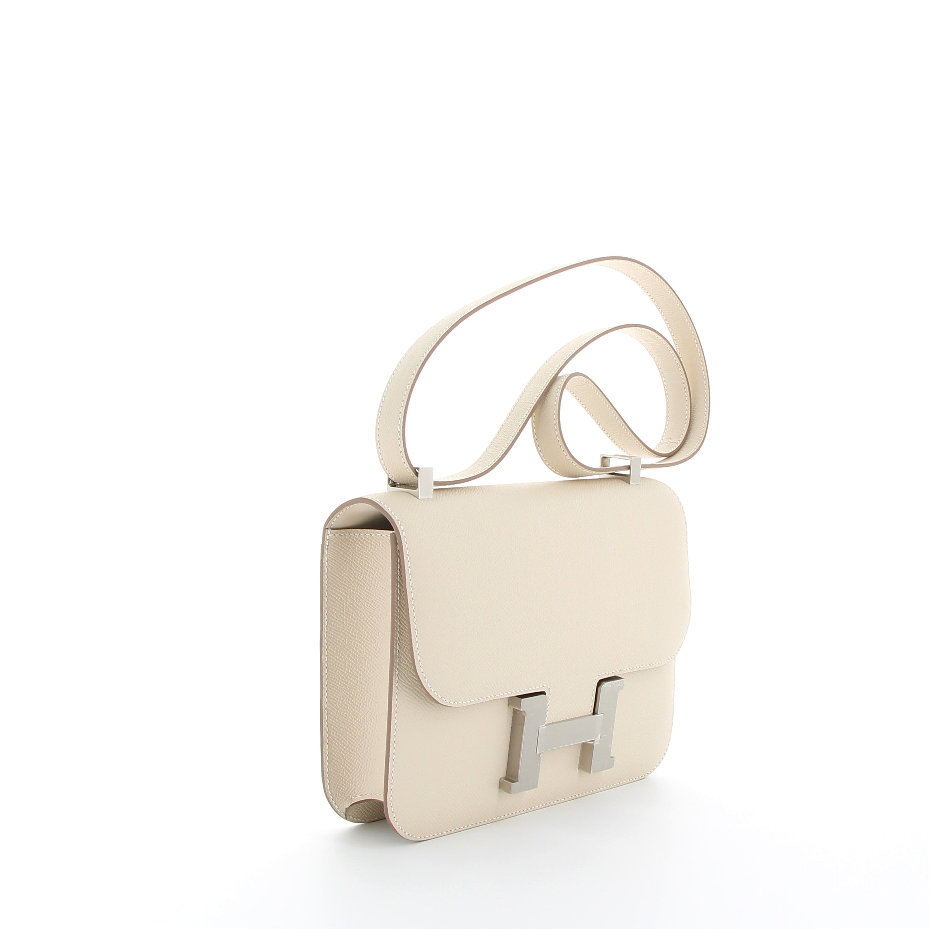 HERMÈS Constance 24 cuir Epsom Craie finition palladium