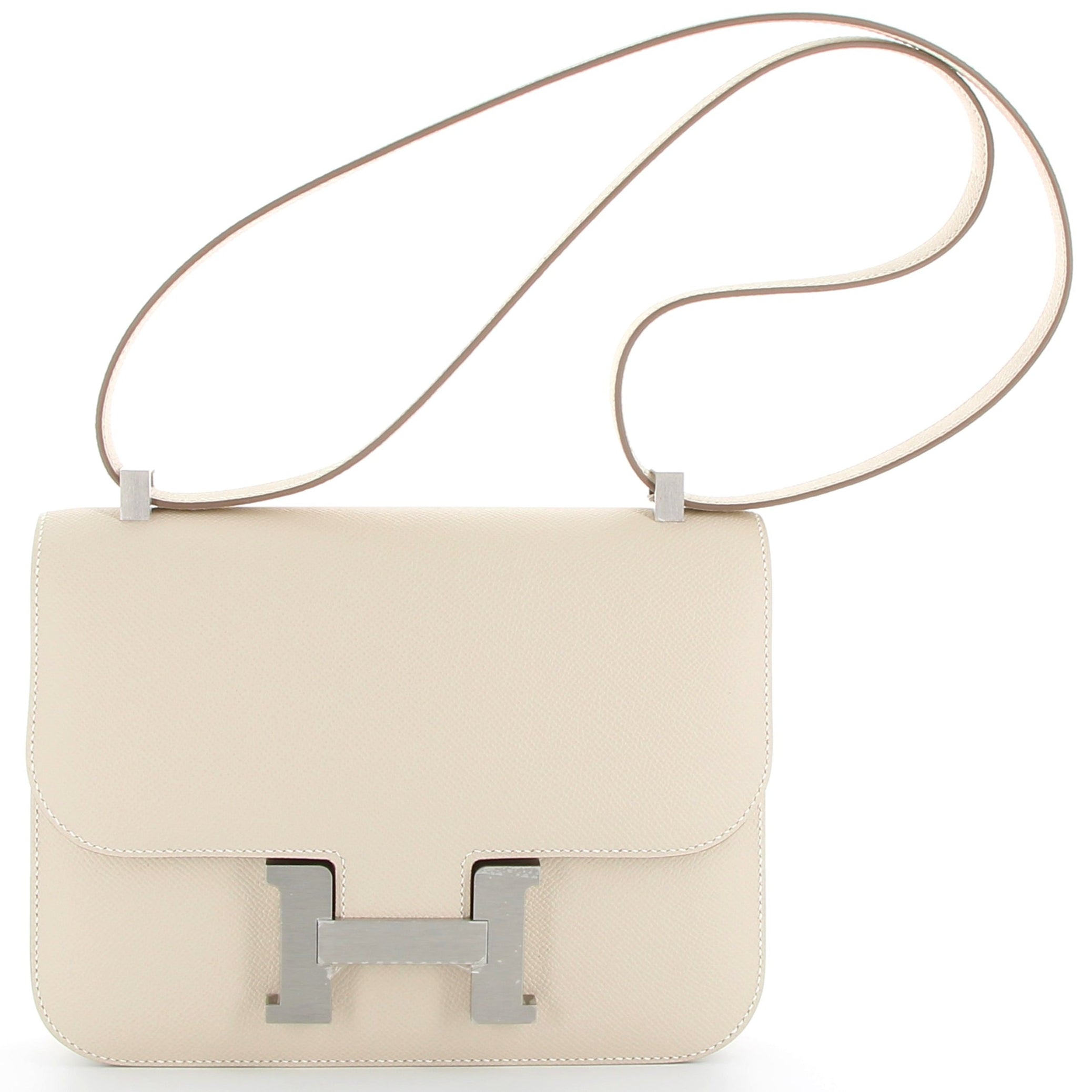 HERMÈS Constance 24 cuir Epsom Craie finition palladium