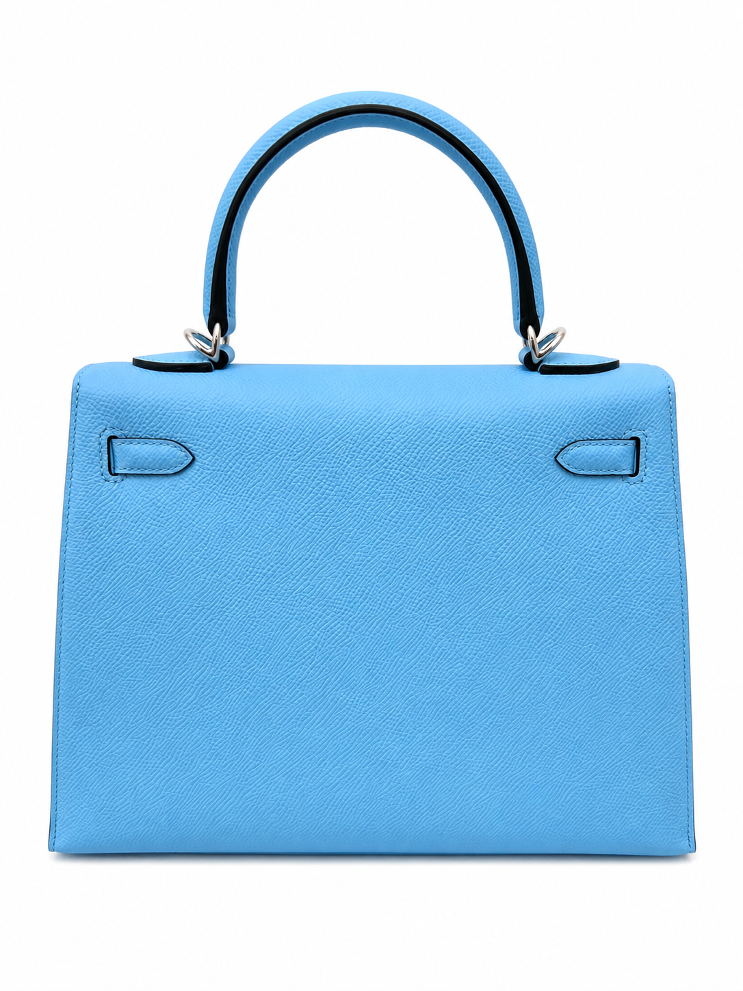 HERMES KELLY 25 BLEU CELESTE EPSOM FINITION PALLADIÉ