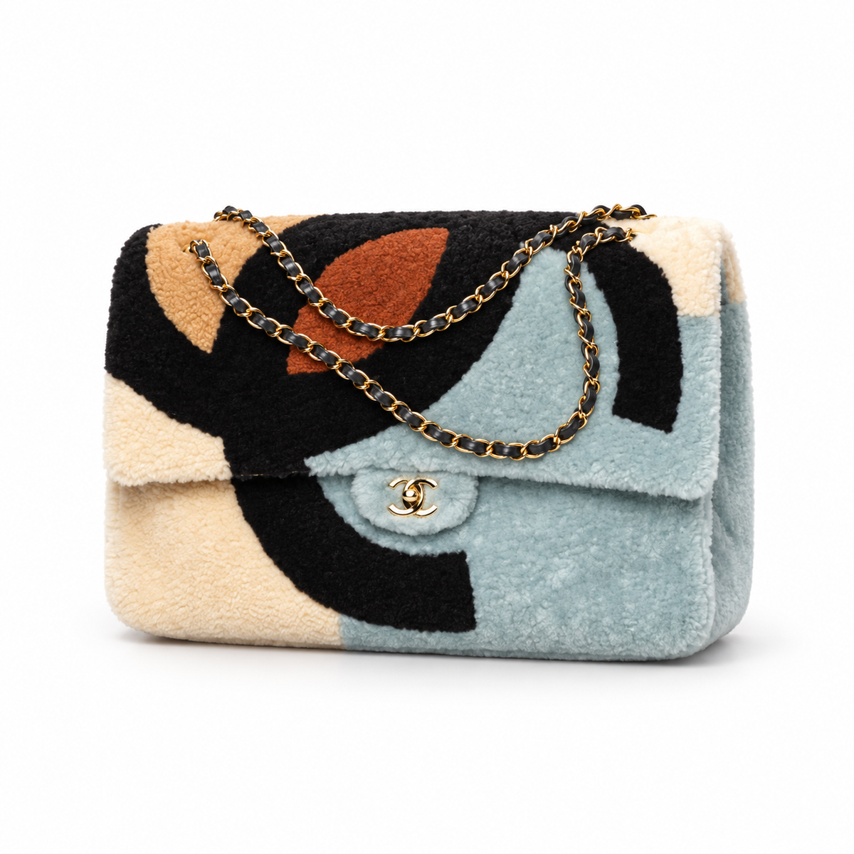 CHANEL MAXI SAC À RABAT EN AGNEAU LAINÉ MULTICOLORE | COCO NEIGE 2026